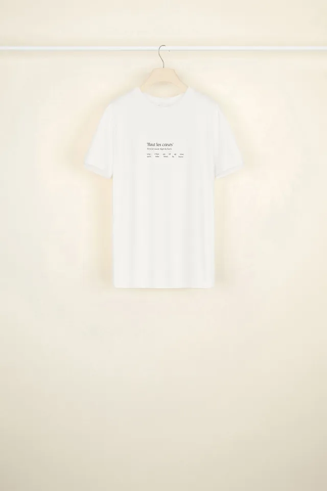 Patou JE006 tee-shirt coton bio Haut Les Coeurs B blanc