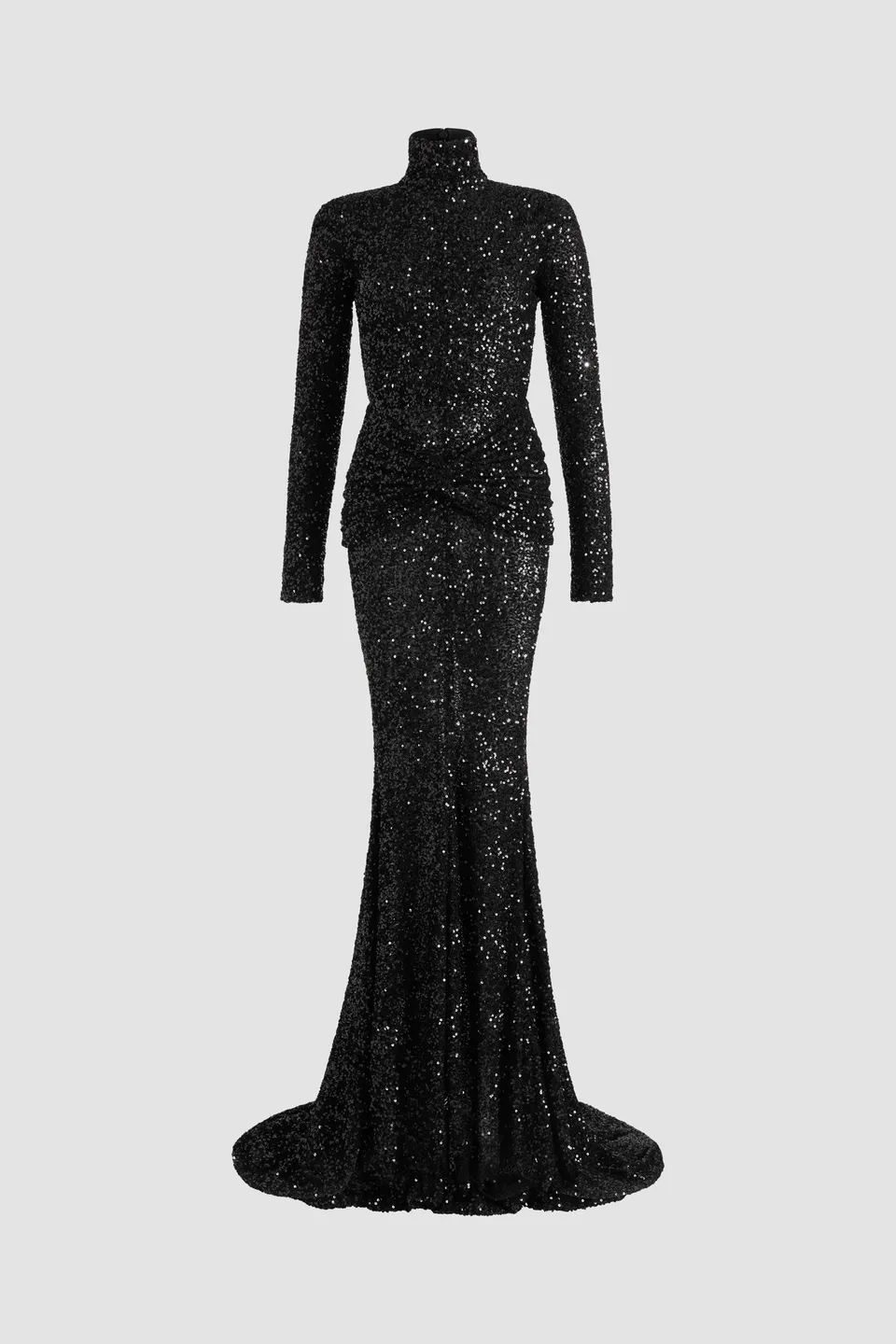 Patou H25DR2000226999B robe longue sequins noire dos découpé