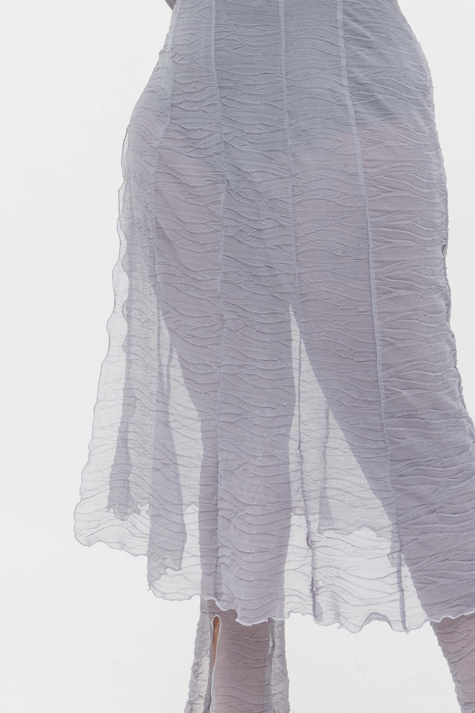 Ester Manas Grey Crumpled Robe longue grise XS/S