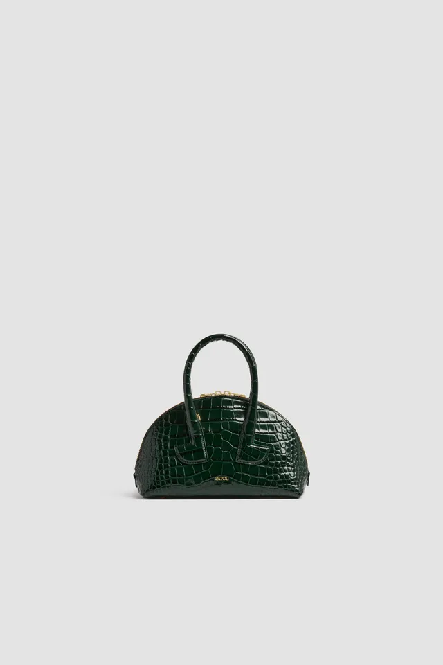 Patou Bags sac bowling BA019 cuir croco vert