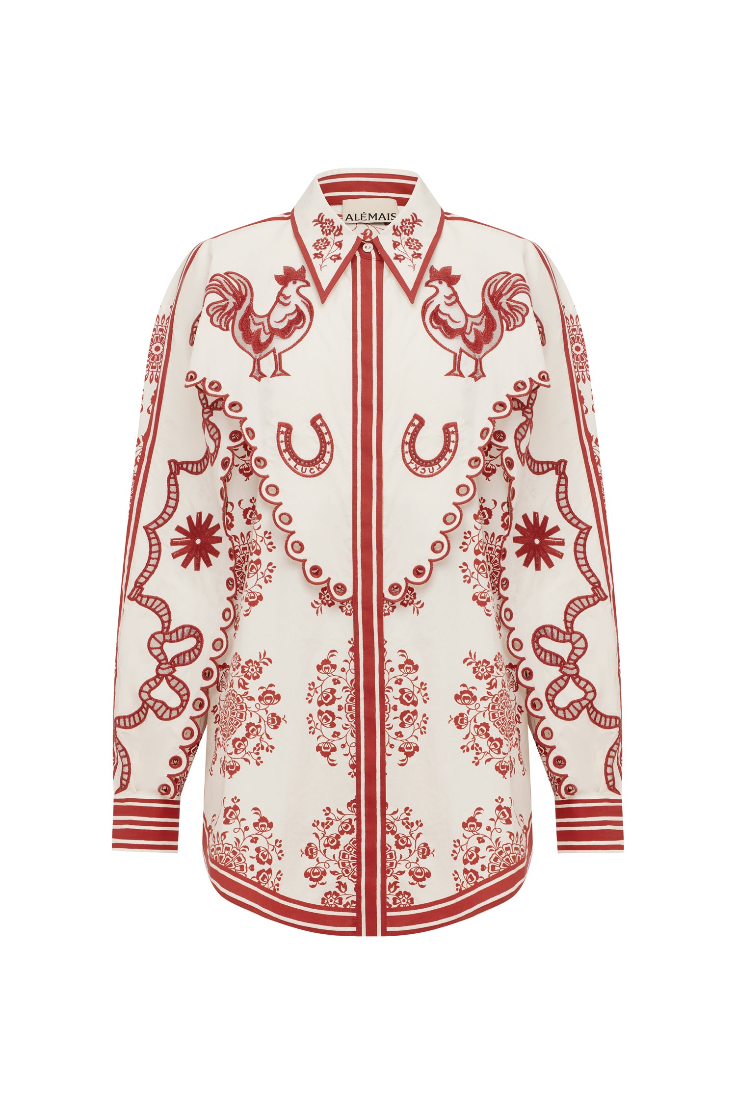 Alemais Giddy chemise brodée coton manches longues