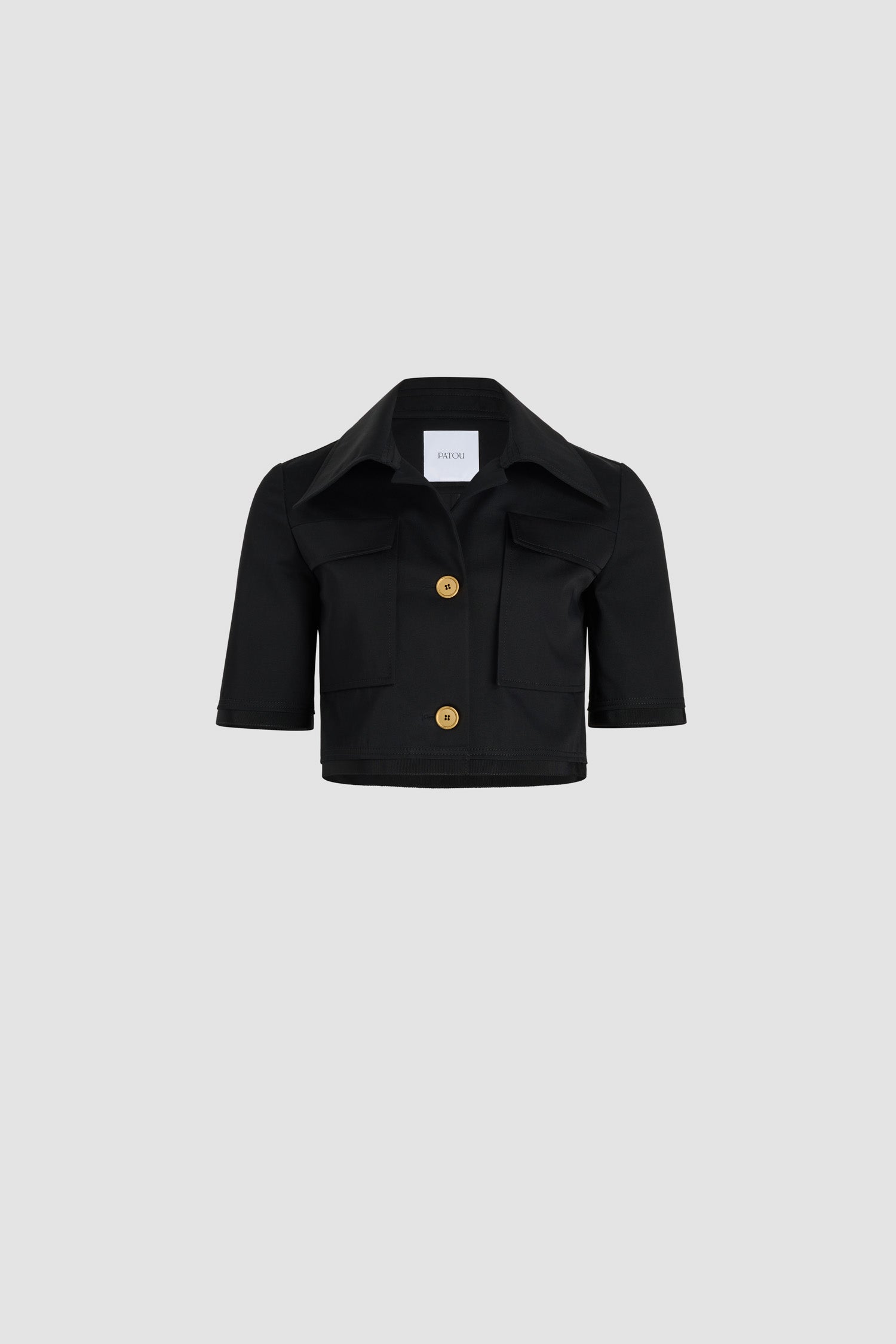 Patou JA048 veste coton bio noire courte manches courtes
