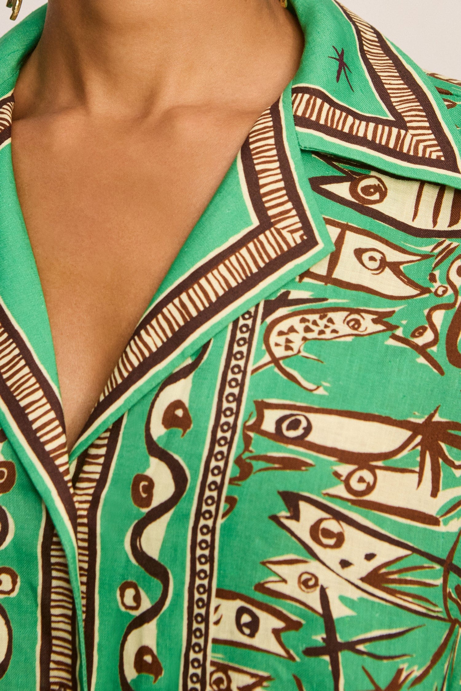Alemäis Fish Sticks robe chemise midi lin poches