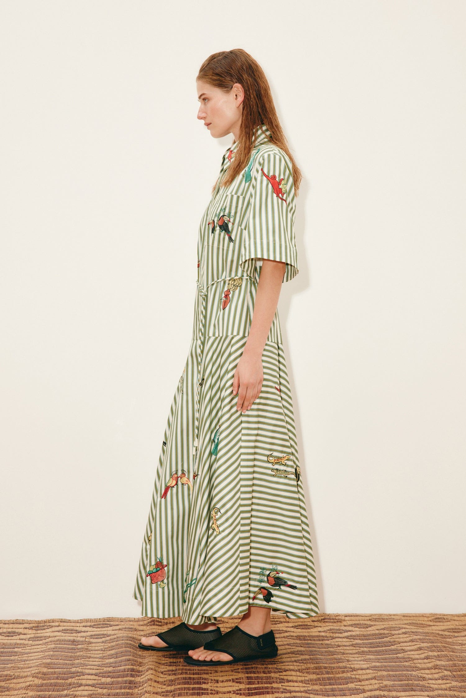 Alemais Bisou Embroidered Shirtdress robe chemise coton bio