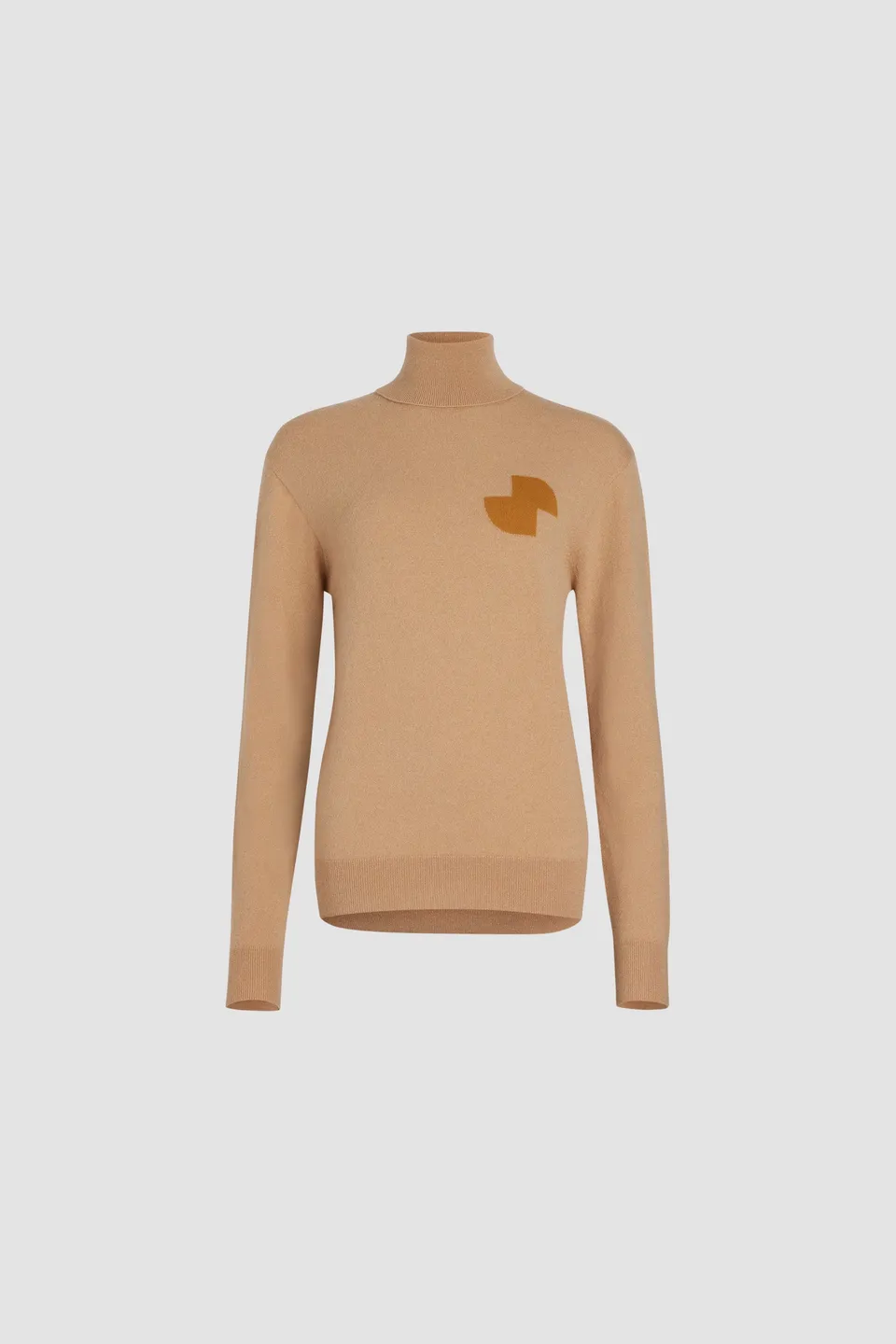 Patou JP KN183 pull col roulé beige Biscuit