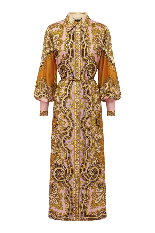 Alemäis Clemenza Silk Shirtdress robe chemise midi soie