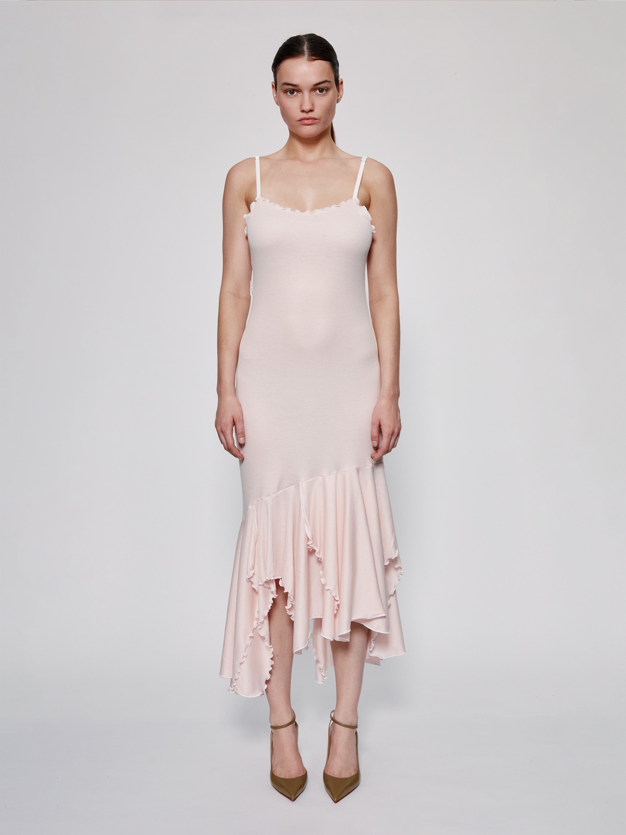Ester Manas Easy Dress robe longue rose clair bretelles coton
