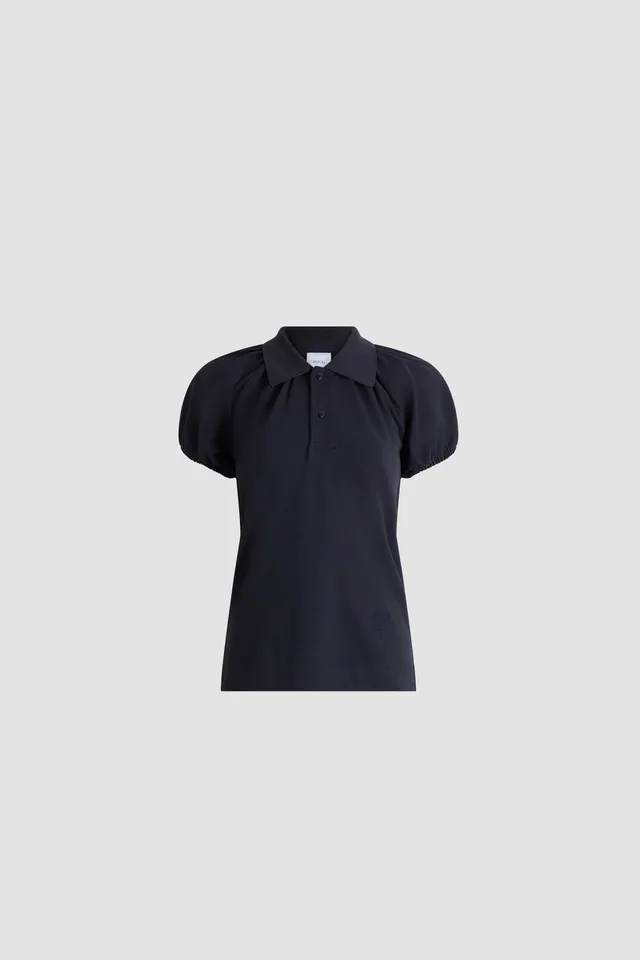 Patou polo coton bio bleu nuit H26JE269 manches volume