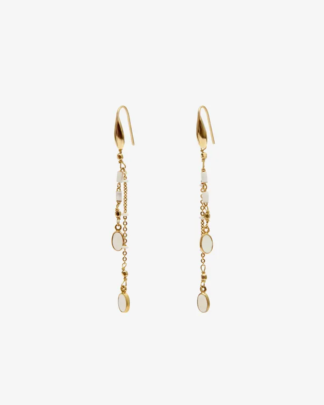 Isabel Marant Casablanca boucles pendantes écru doré
