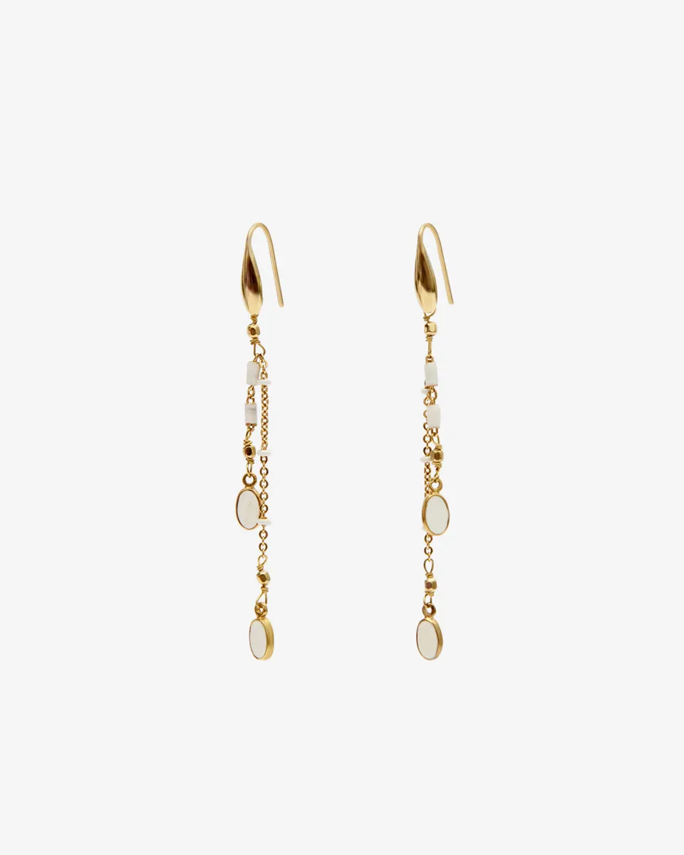 Isabel Marant Casablanca boucles pendantes écru doré