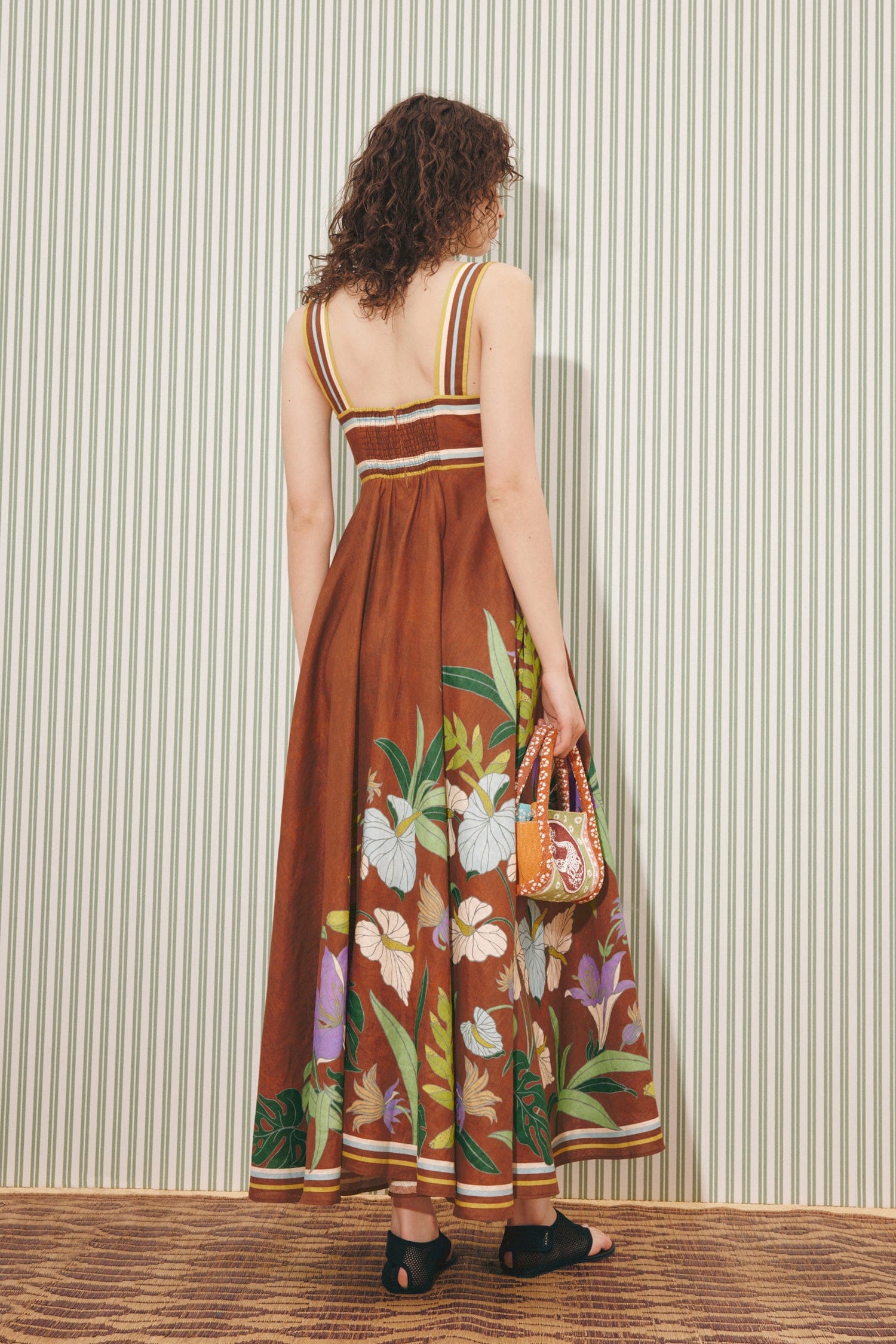 Alemaïs Alfie Twist Sundress robe midi lin fleuri