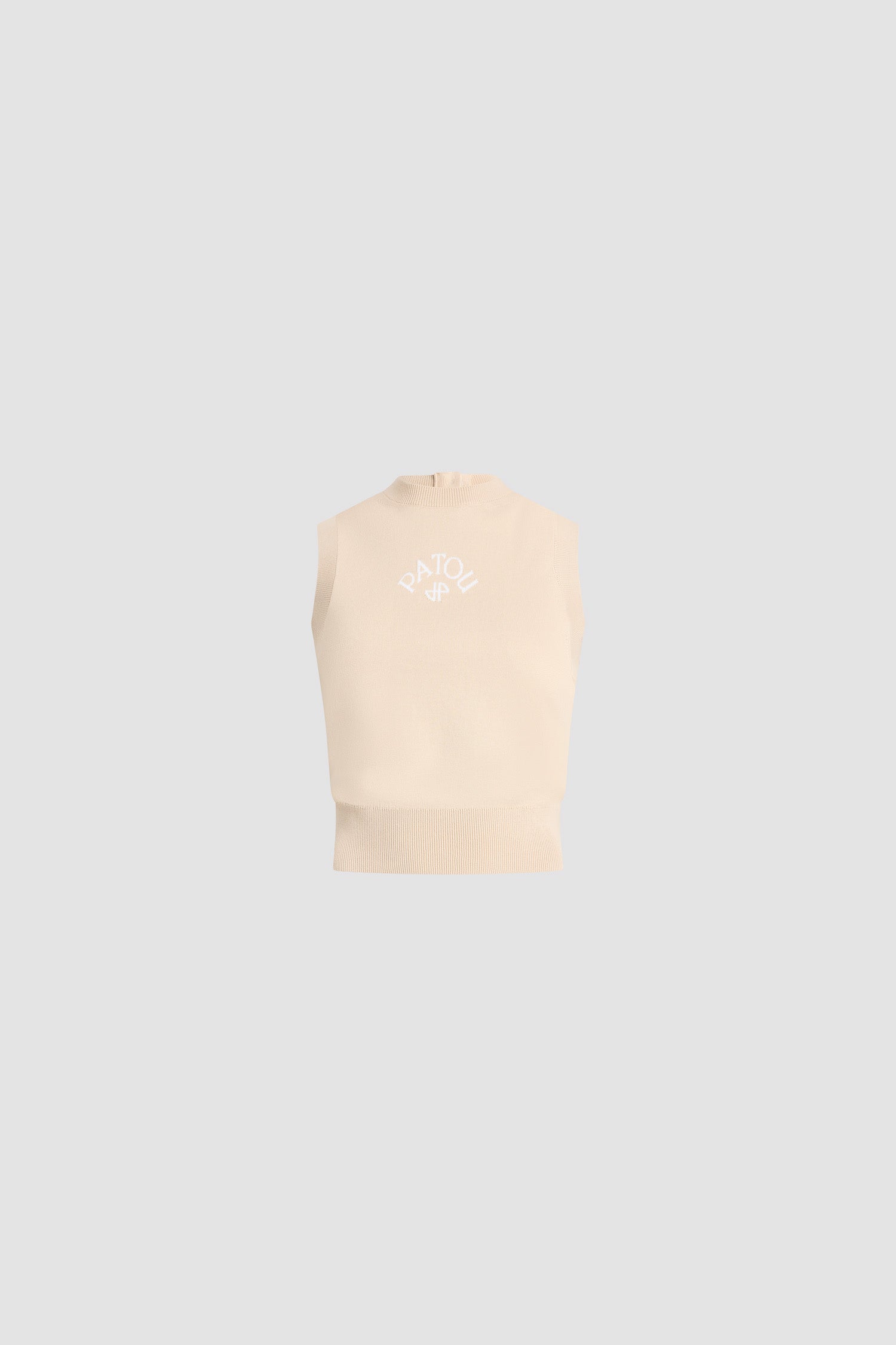 Patou Cotton Sleeveless Knitted Top tricot beige coton XS-XL