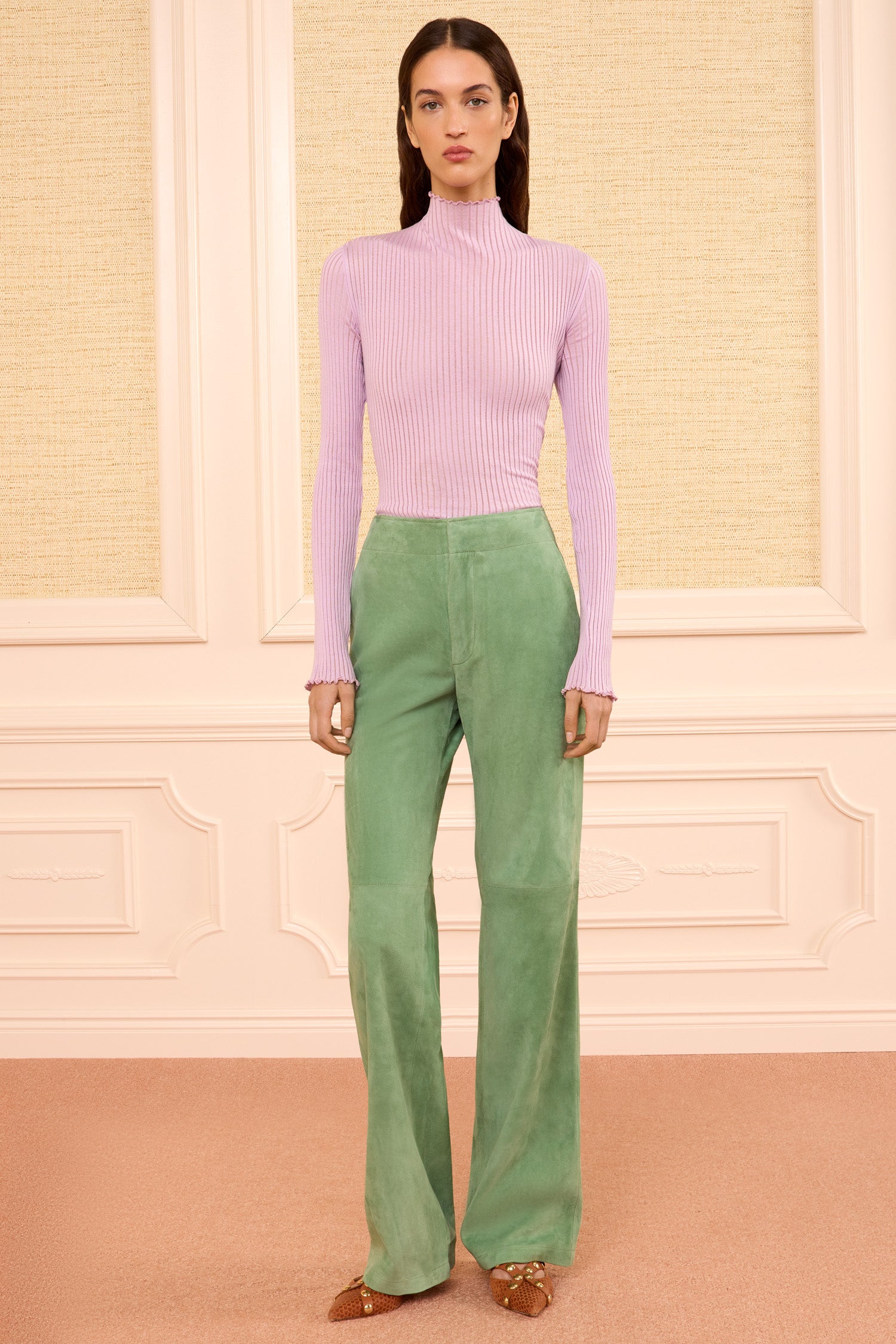 Ulla Johnson Freja pantalon daim vert agneau