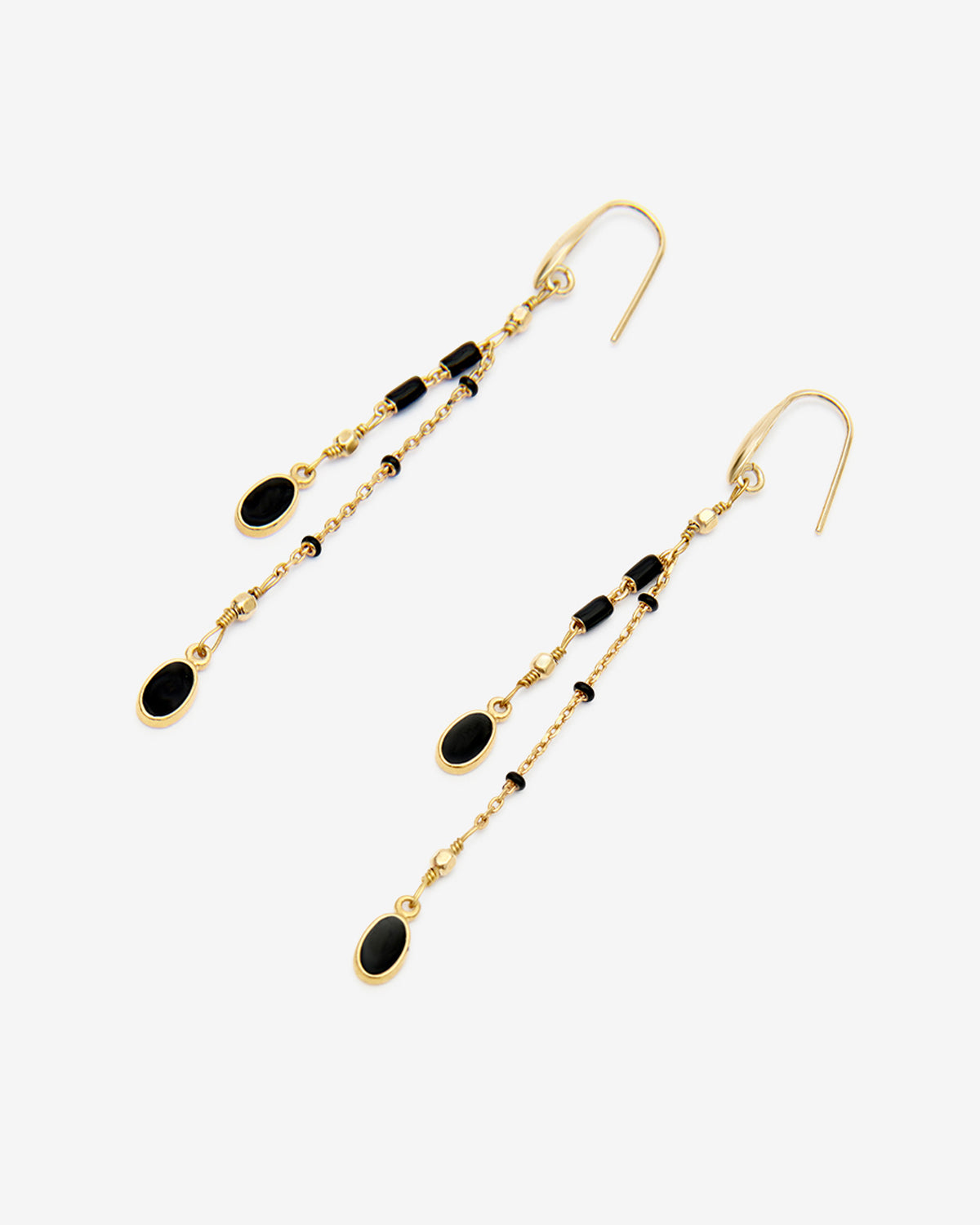 Isabel Marant Bijoux Casablanca boucles d'oreilles noir laiton doré