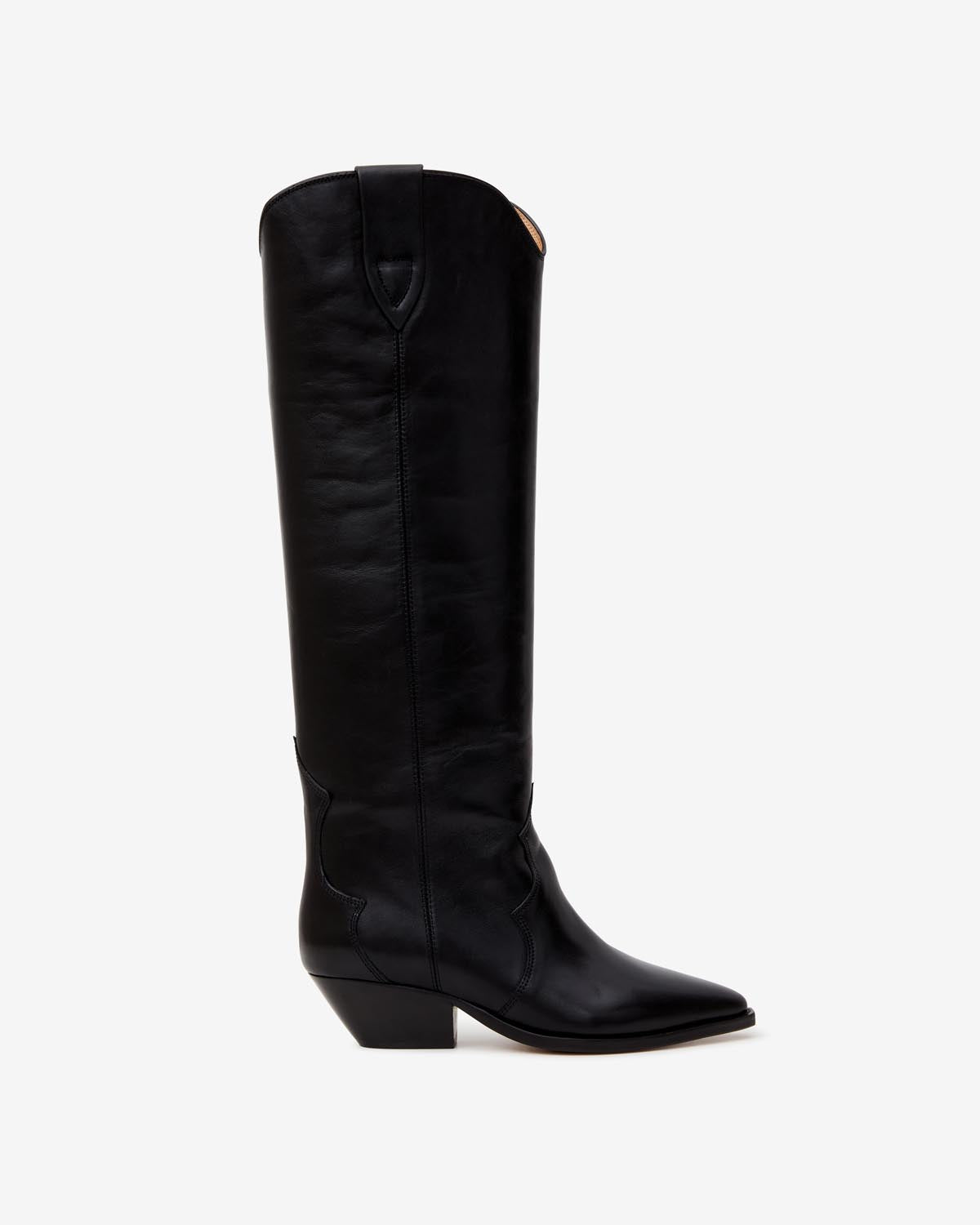 Isabel Marant Denvee bottes santiag cuir noir talon 4 cm