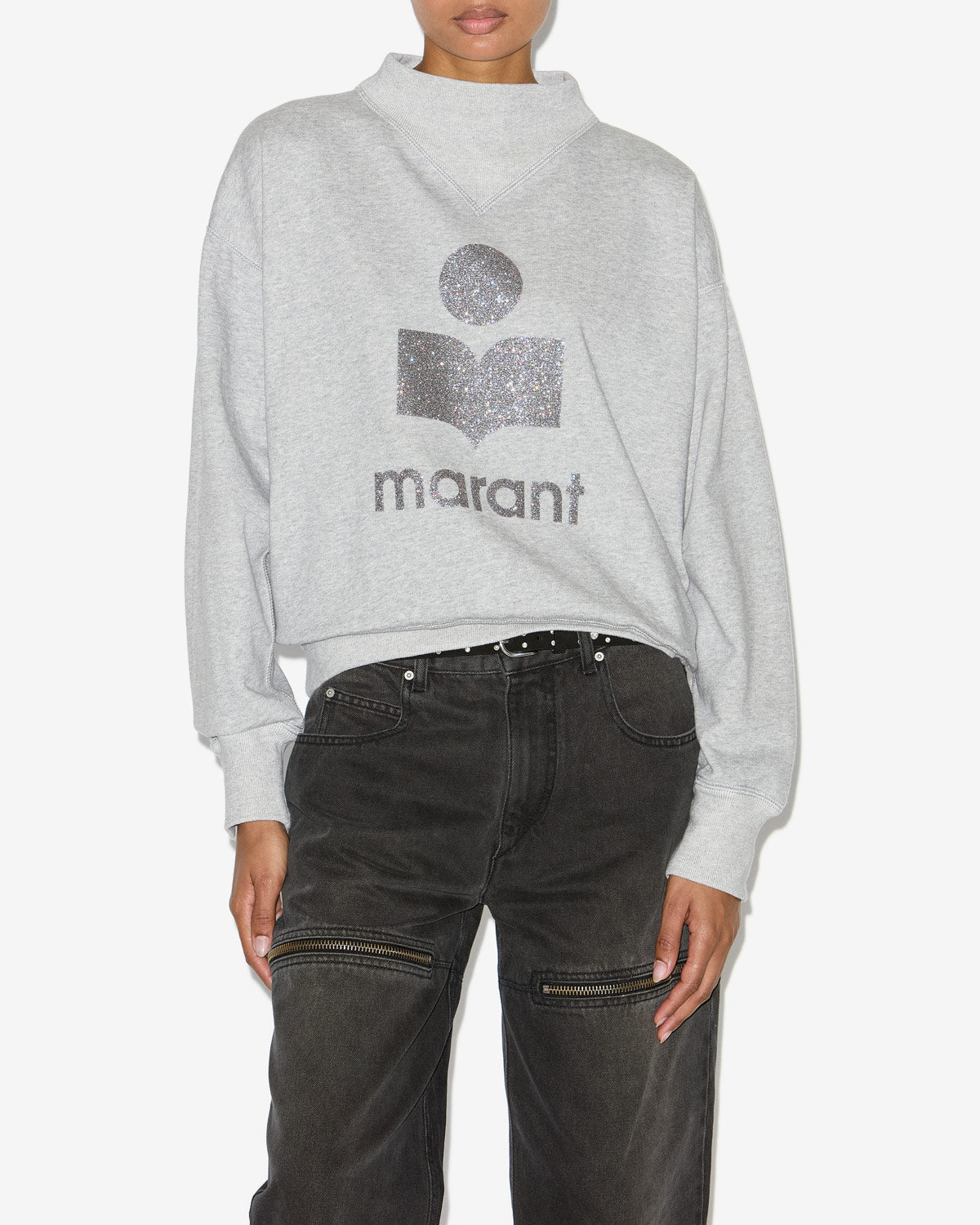 Isabel Marant Moby Sweatshirt Coton Gris-Argenté