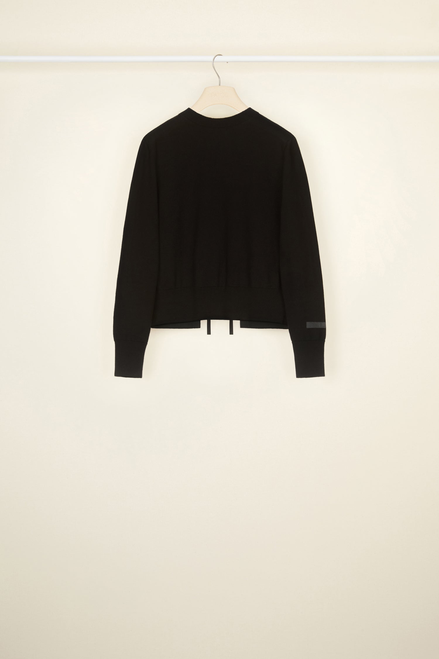 Patou Knitwear P22KN0708047999B pull noir dos ouvert