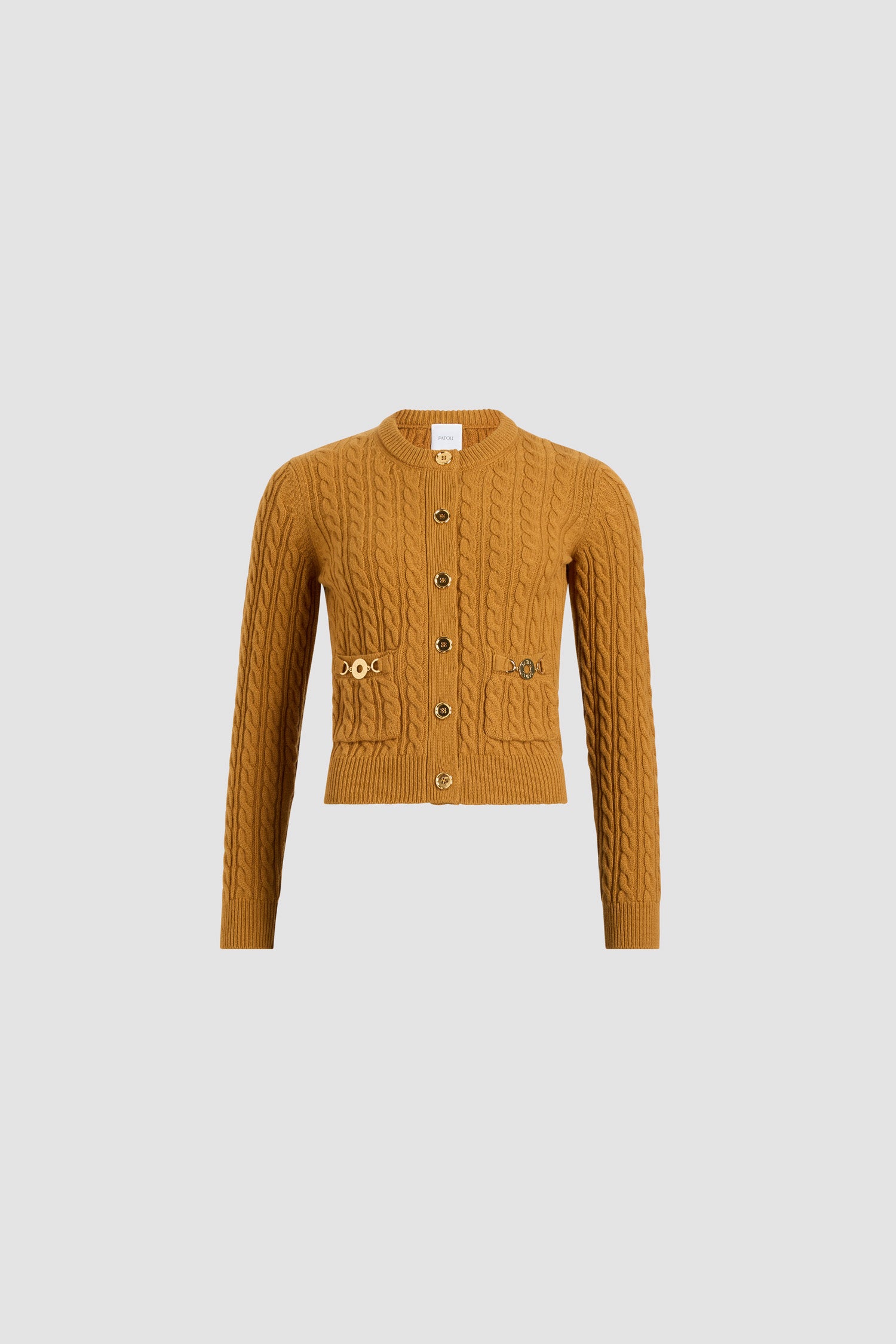 Patou Knitwear KN260 gilet torsades Cider cachemire