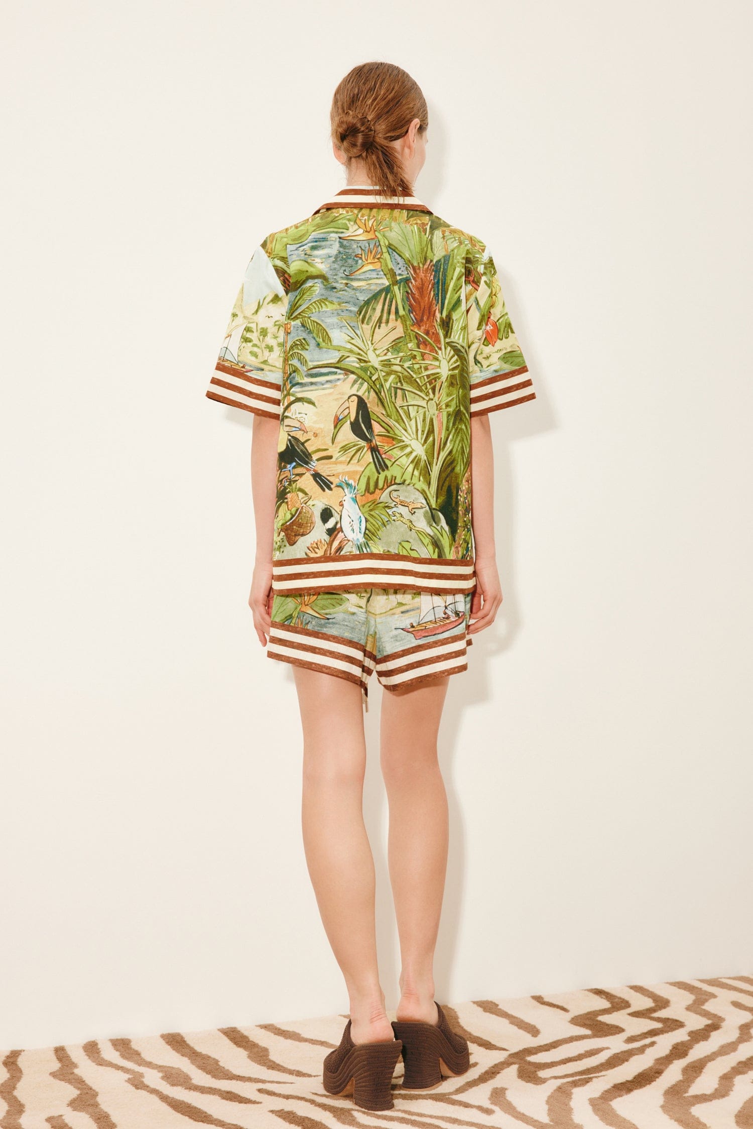 Alemaïs Toucan Tango short large lin taille élastique