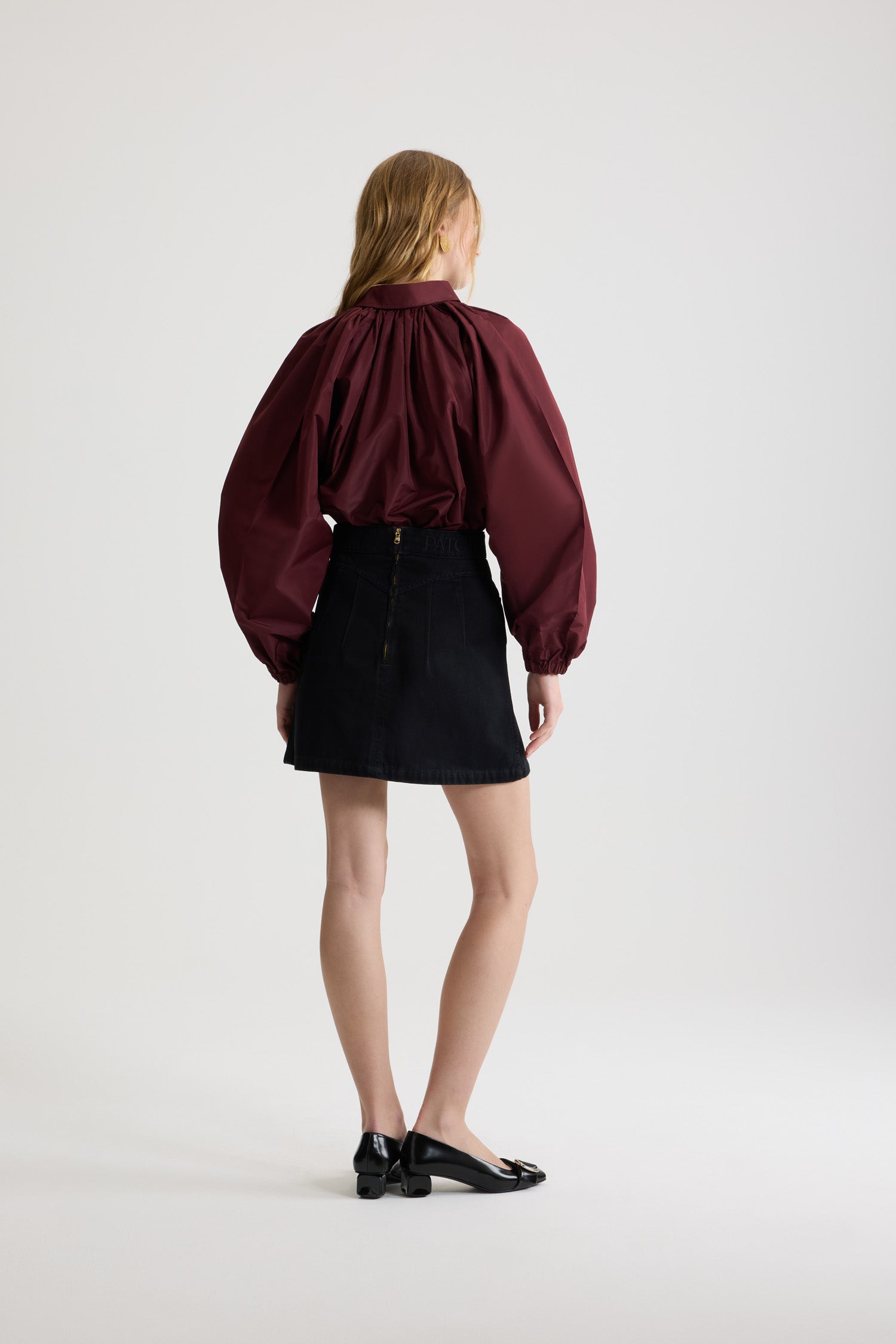 Patou Bubble blouse faille recyclée Vignola bordeaux