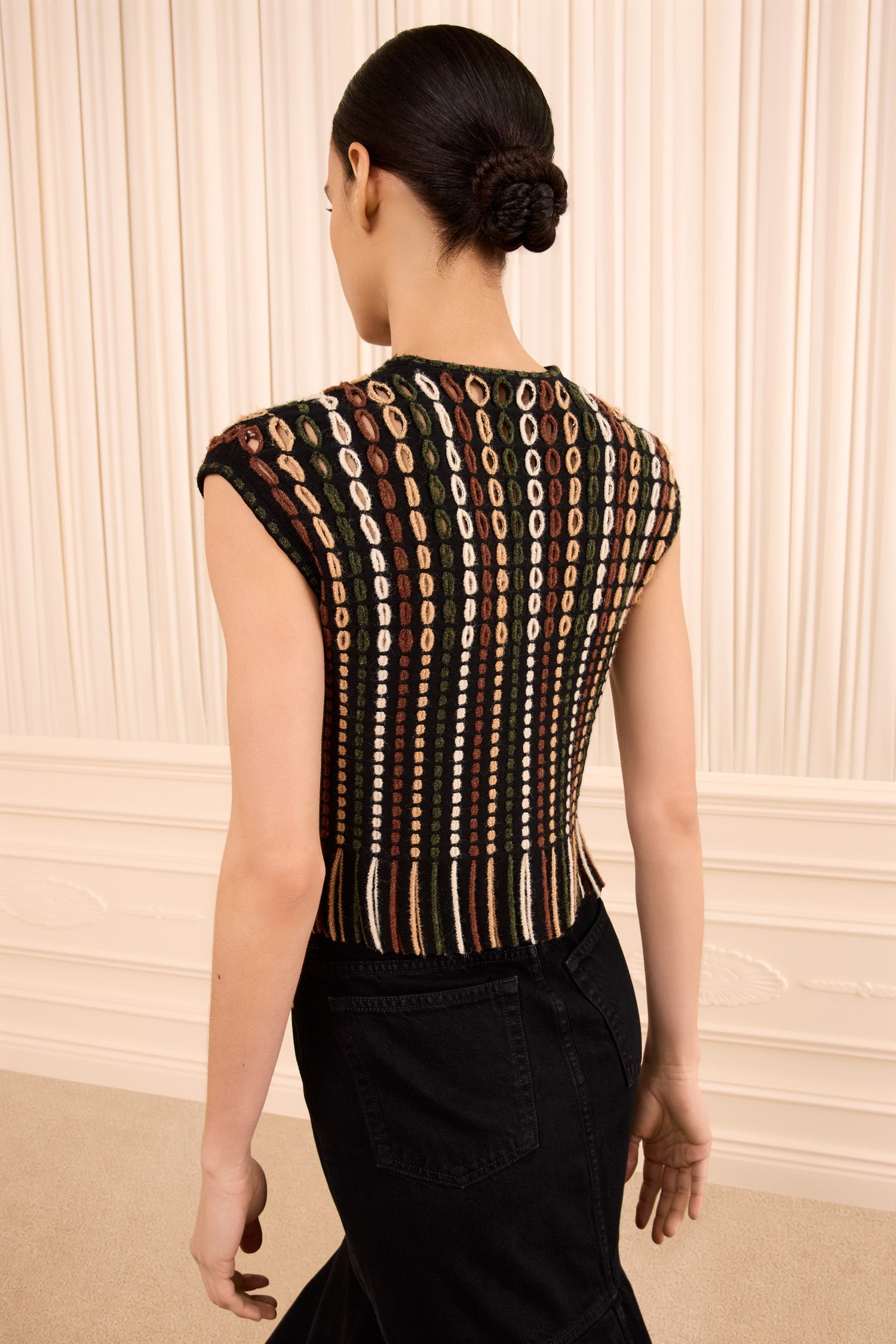 Ulla Johnson Natia top maille Noctis cropped