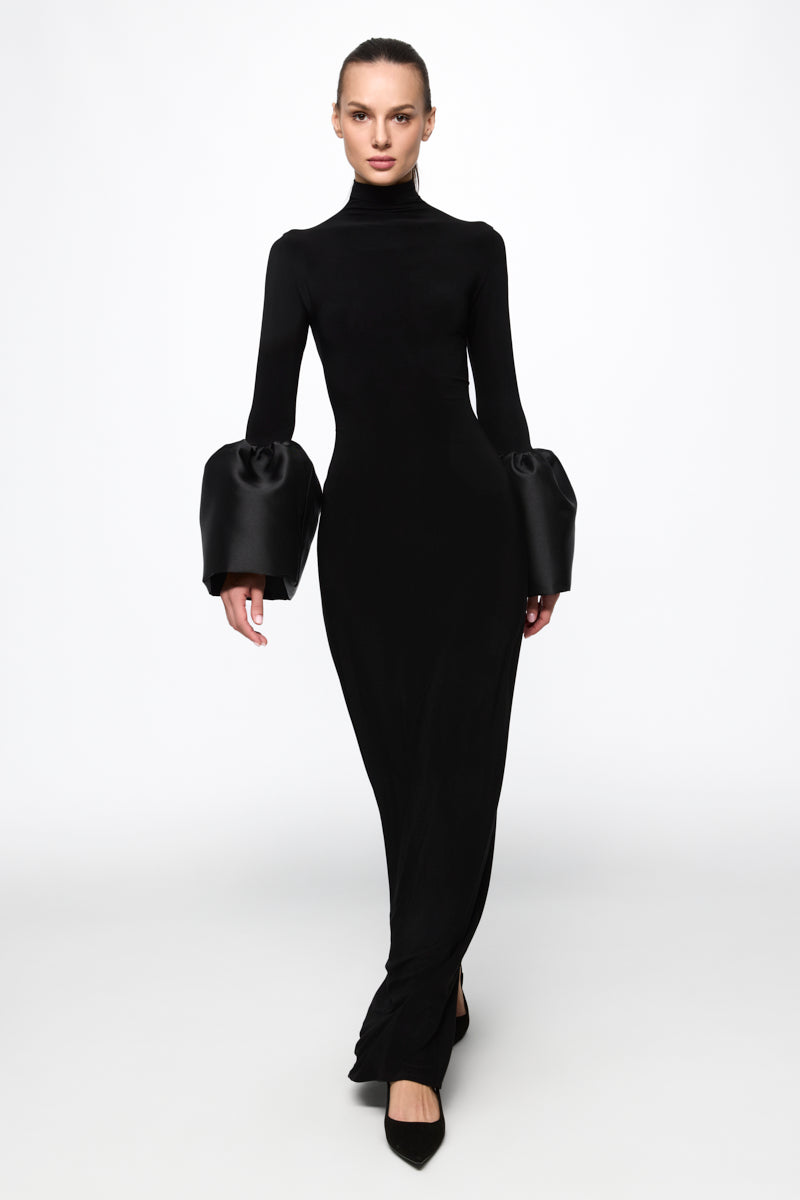 ATU Body Couture Midi robe midi taffetas col haut taille S
