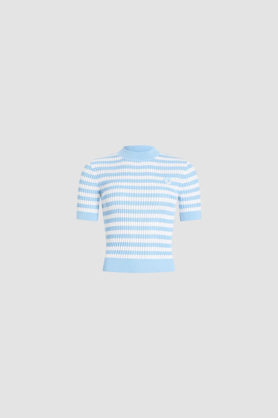 Patou KN342 pull coton rayé bleu Riviera