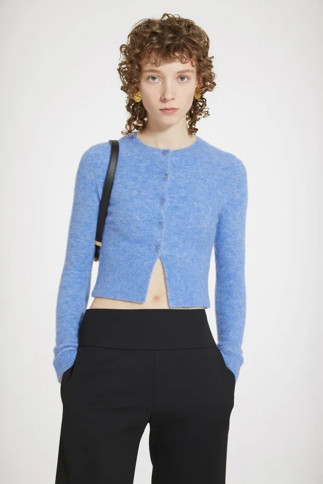 Patou Knitwear cardigan cropped H23KN1488065632B Alaska Blue alpaga