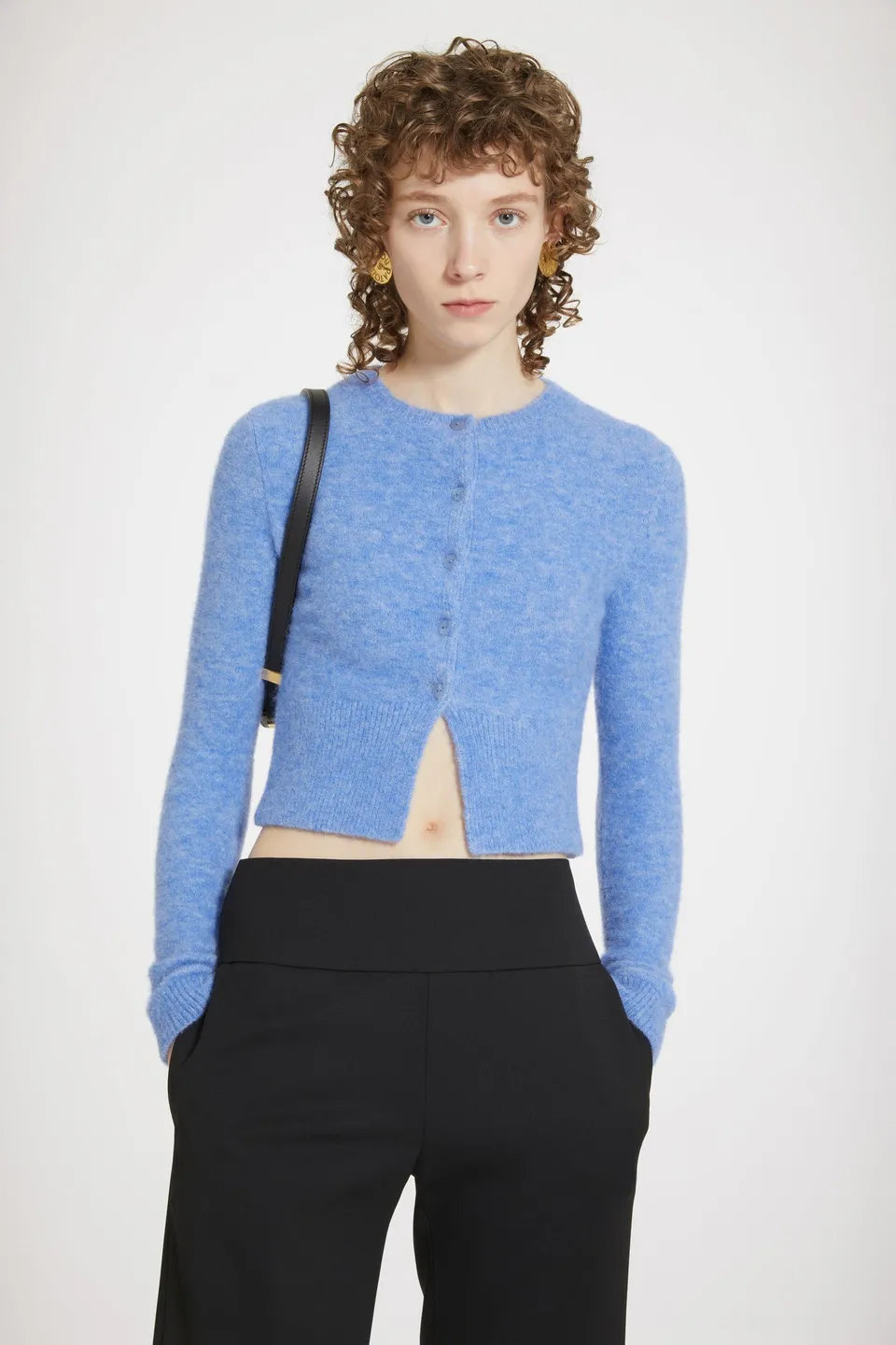Patou Knitwear cardigan cropped H23KN1488065632B Alaska Blue alpaga