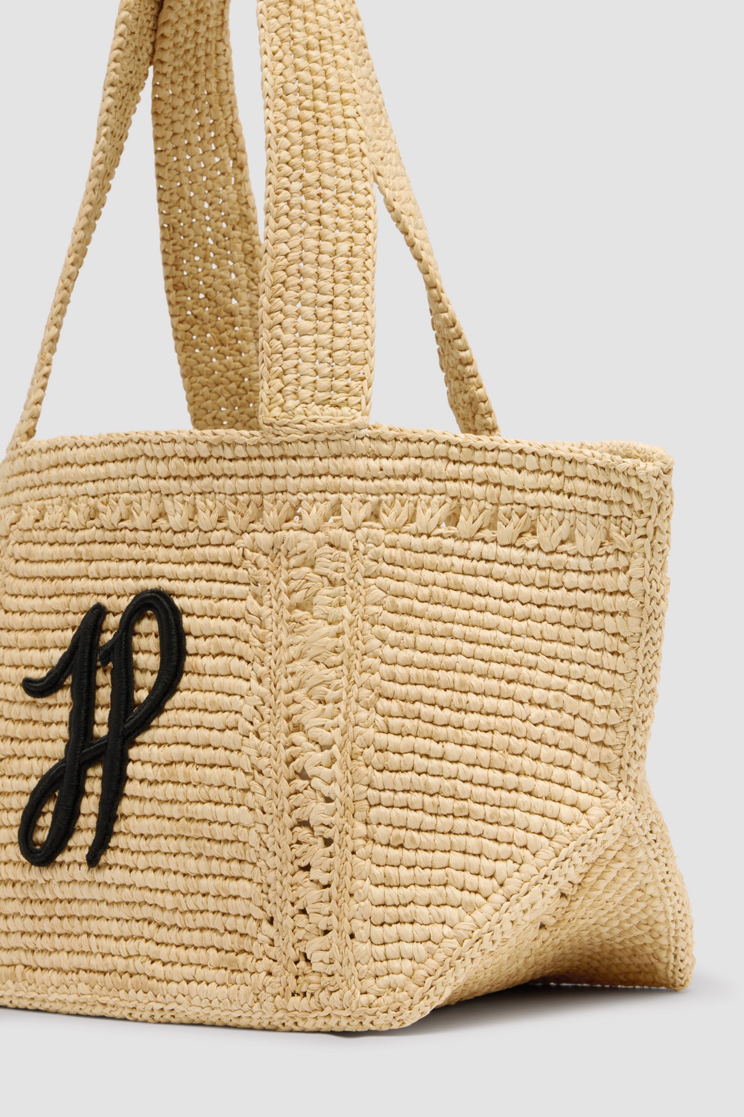 Patou P25AC093 tote raphia trapèze Vanilla Small JP