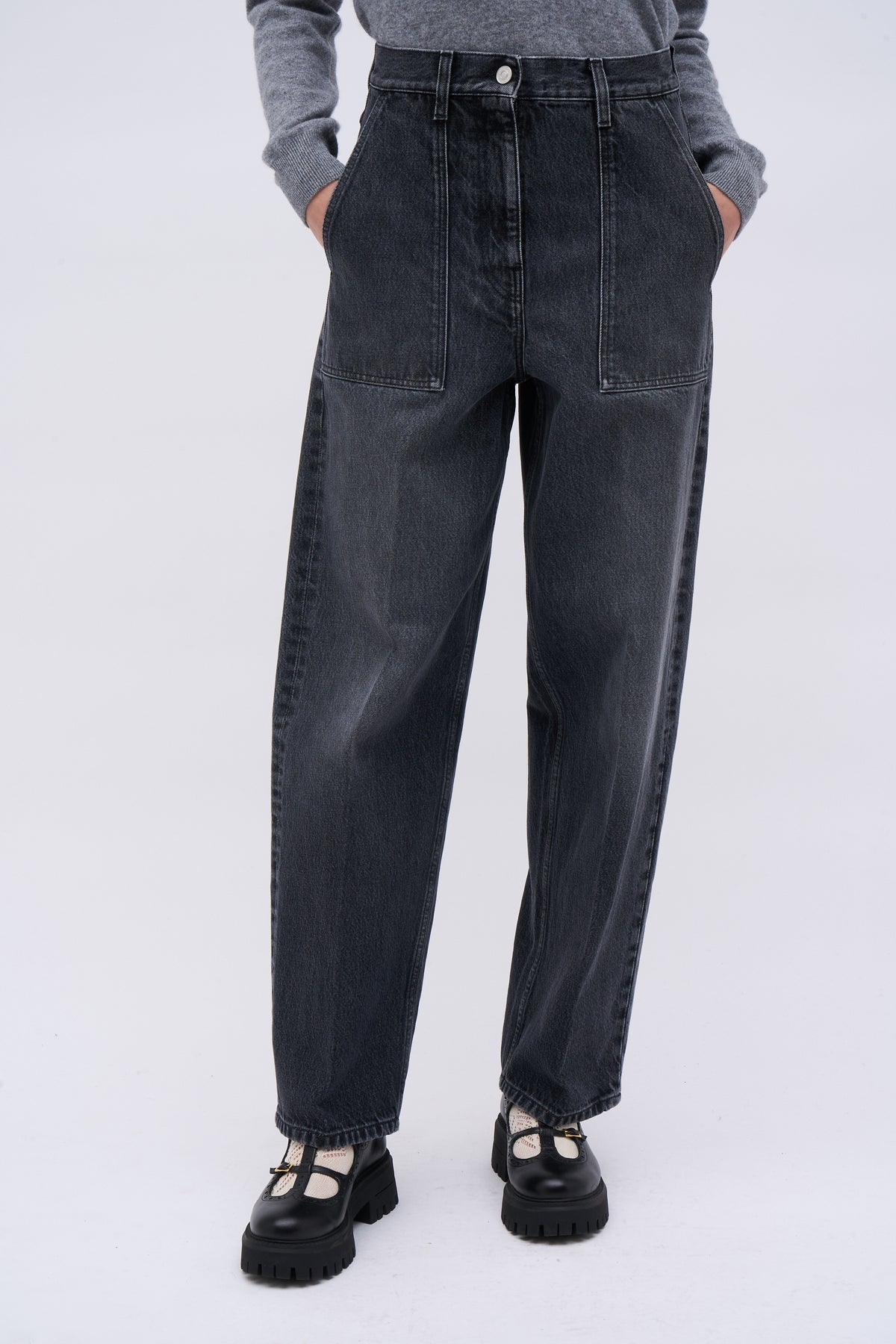 PAUL & JOE CHARLIE jean denim délavé jambes larges