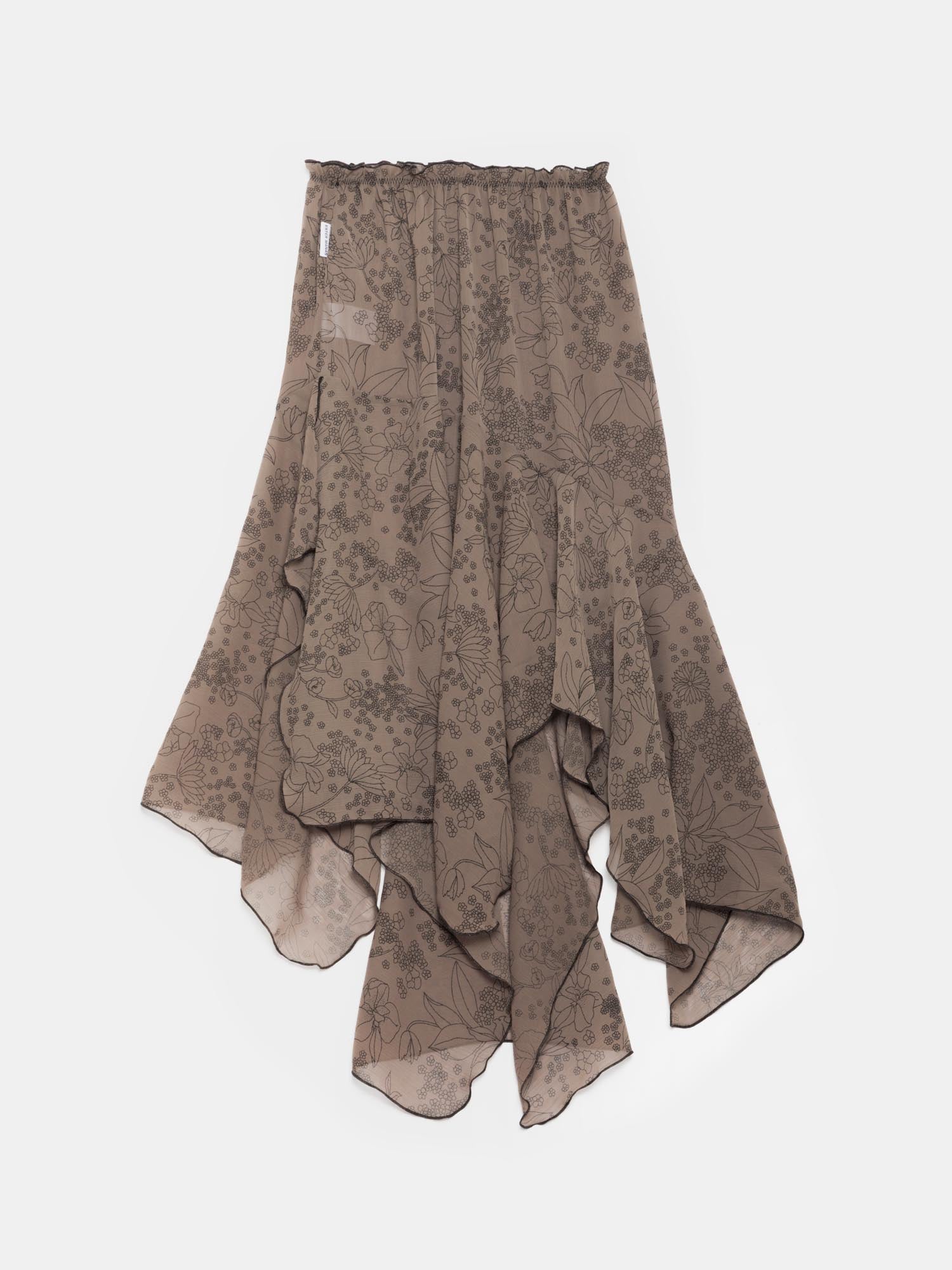 Ester Manas Taupe Floral Asymmetric Skirt jupe marron