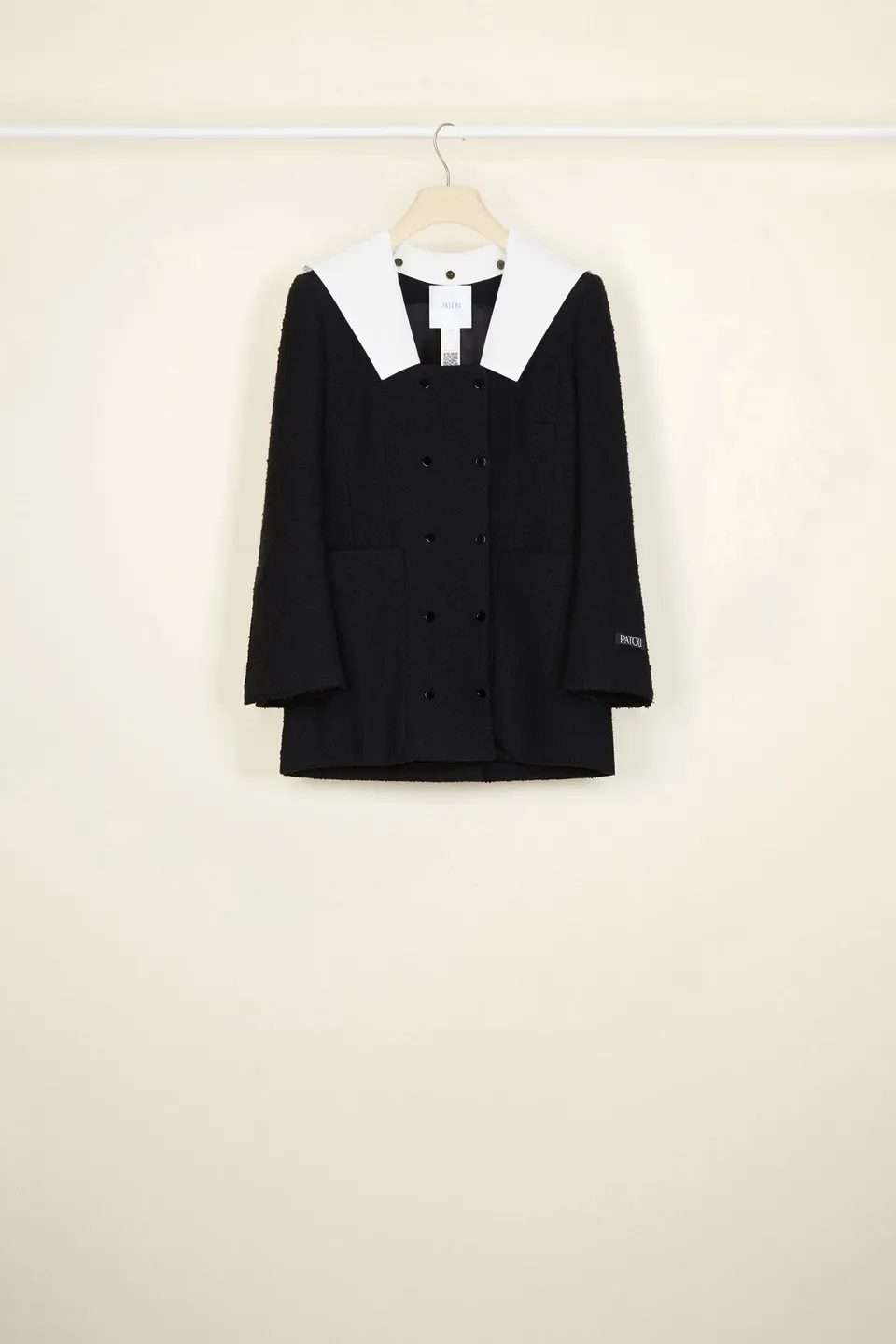 Patou JA010 Veste Tweed Coton Col Marin Noir 34-44