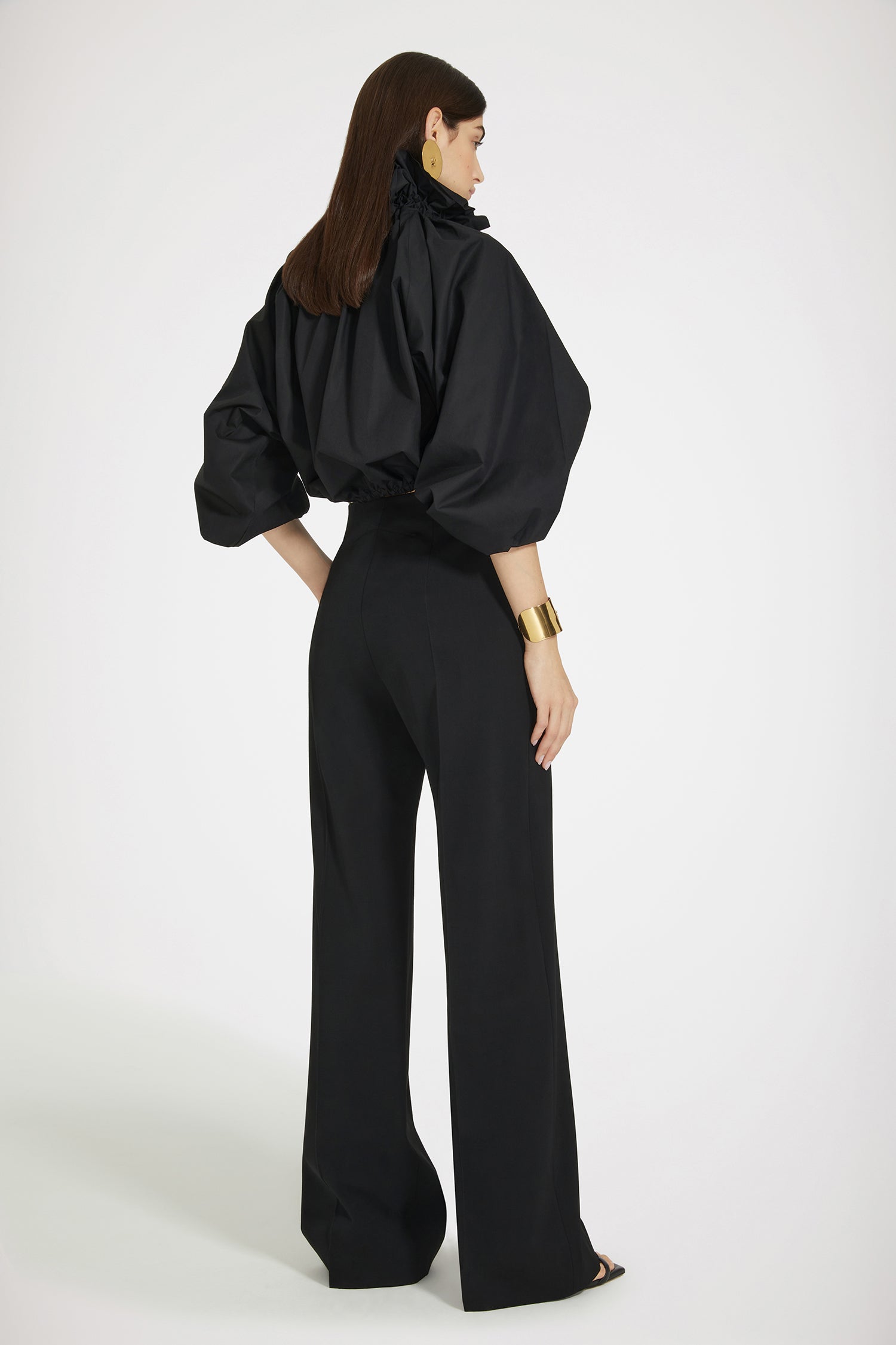 Patou TO032 crop top coton bio noir Total Eclipse