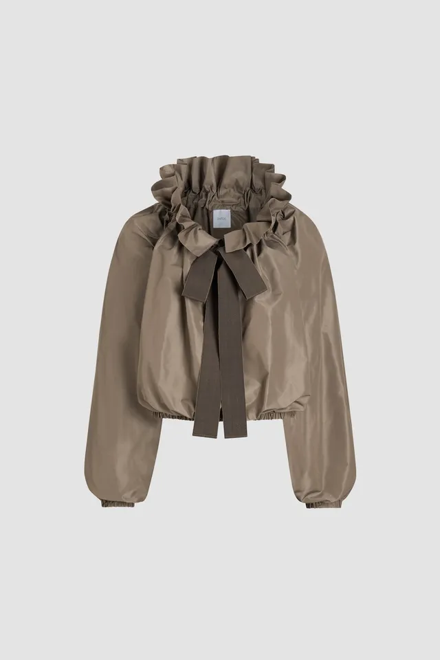 Patou TO017 top mocha faille recyclée col laçage