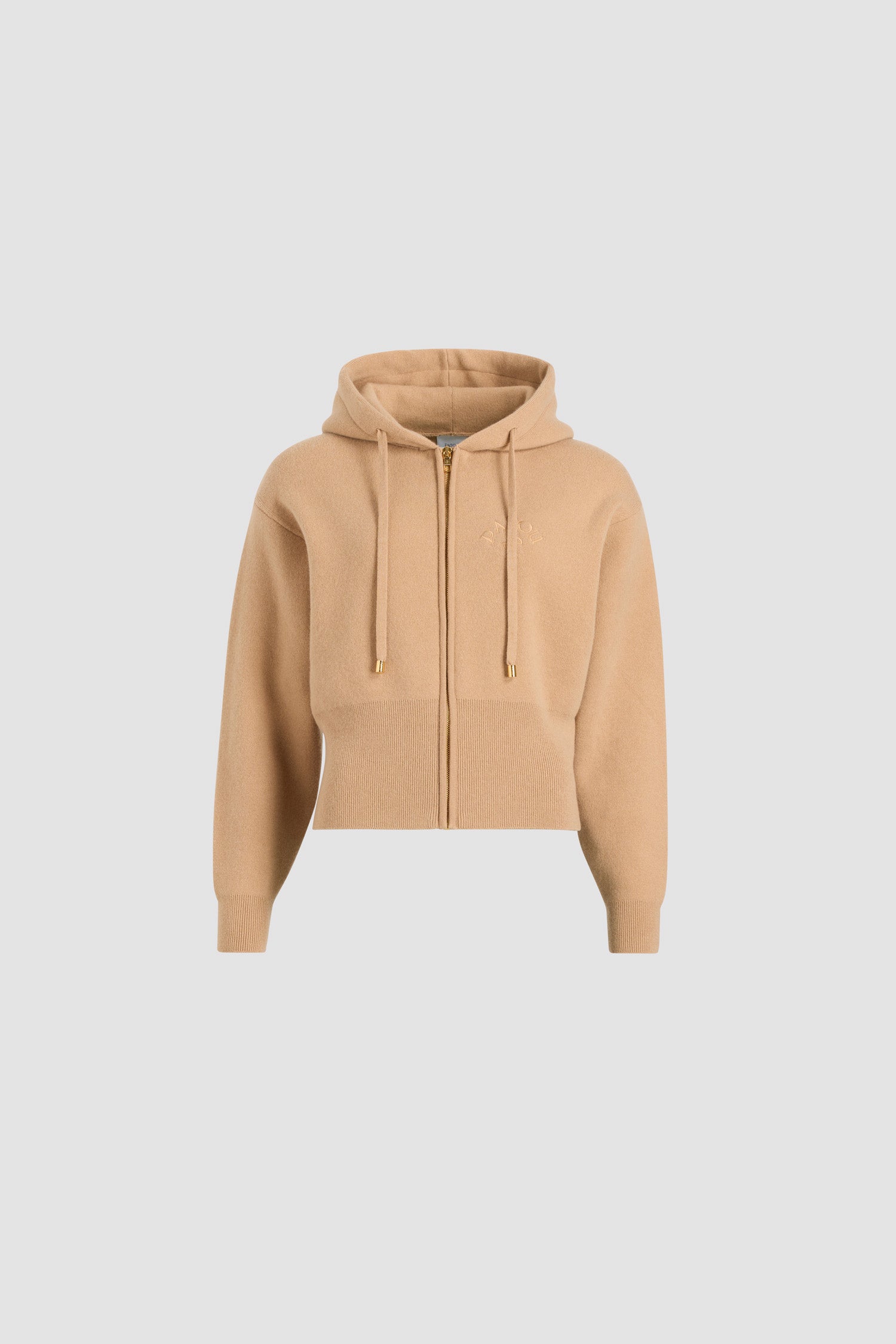 Patou H25KN2958041109B sweat zippé laine biscuit