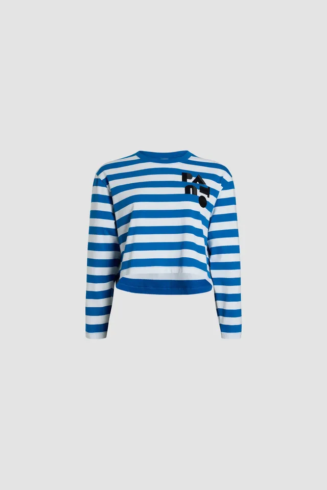 Patou JE123 top cropped bleu marinière coton bio