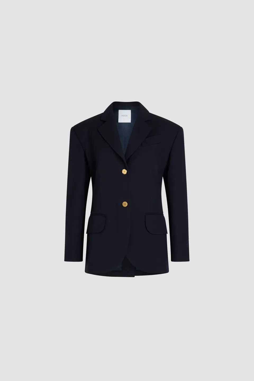 Patou P25JA047 veste oversize bleu marine 34-44 laine
