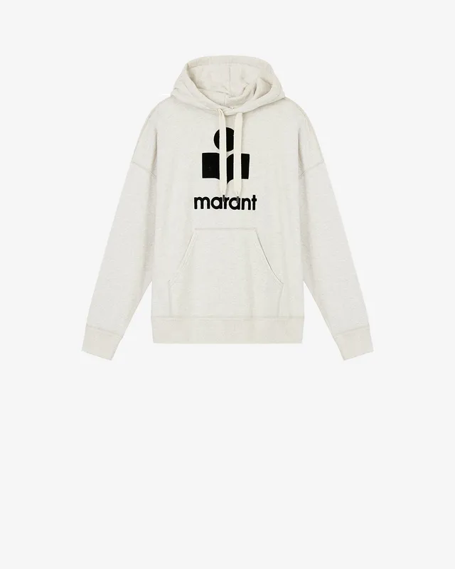 Isabel Marant Miley sweat écru coton capuche logo imprimé
