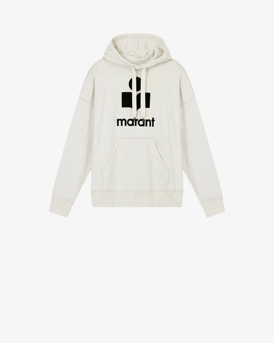 Isabel Marant Miley sweat écru coton capuche logo imprimé