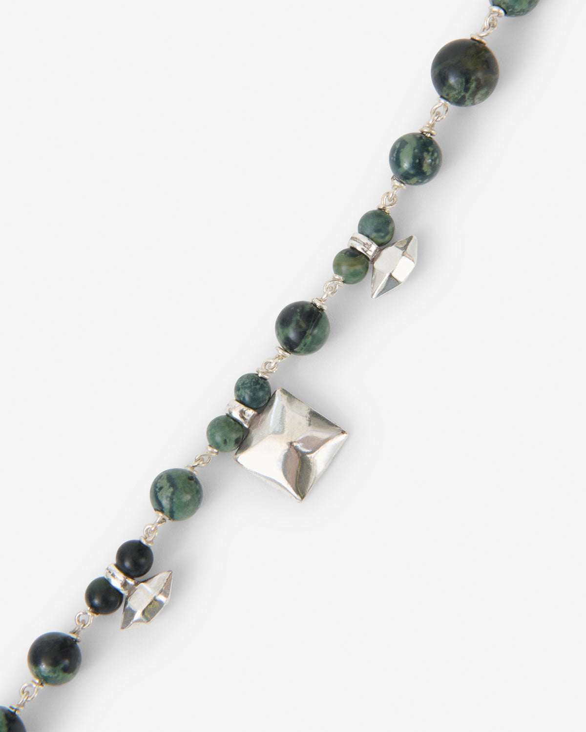 Isabel Marant Jack bracelet jaspe vert foncé-argenté