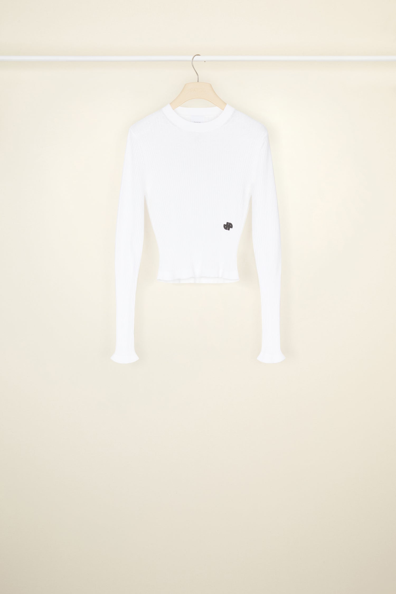 Patou KN078 pull côtelé coton bio blanc XS-XL