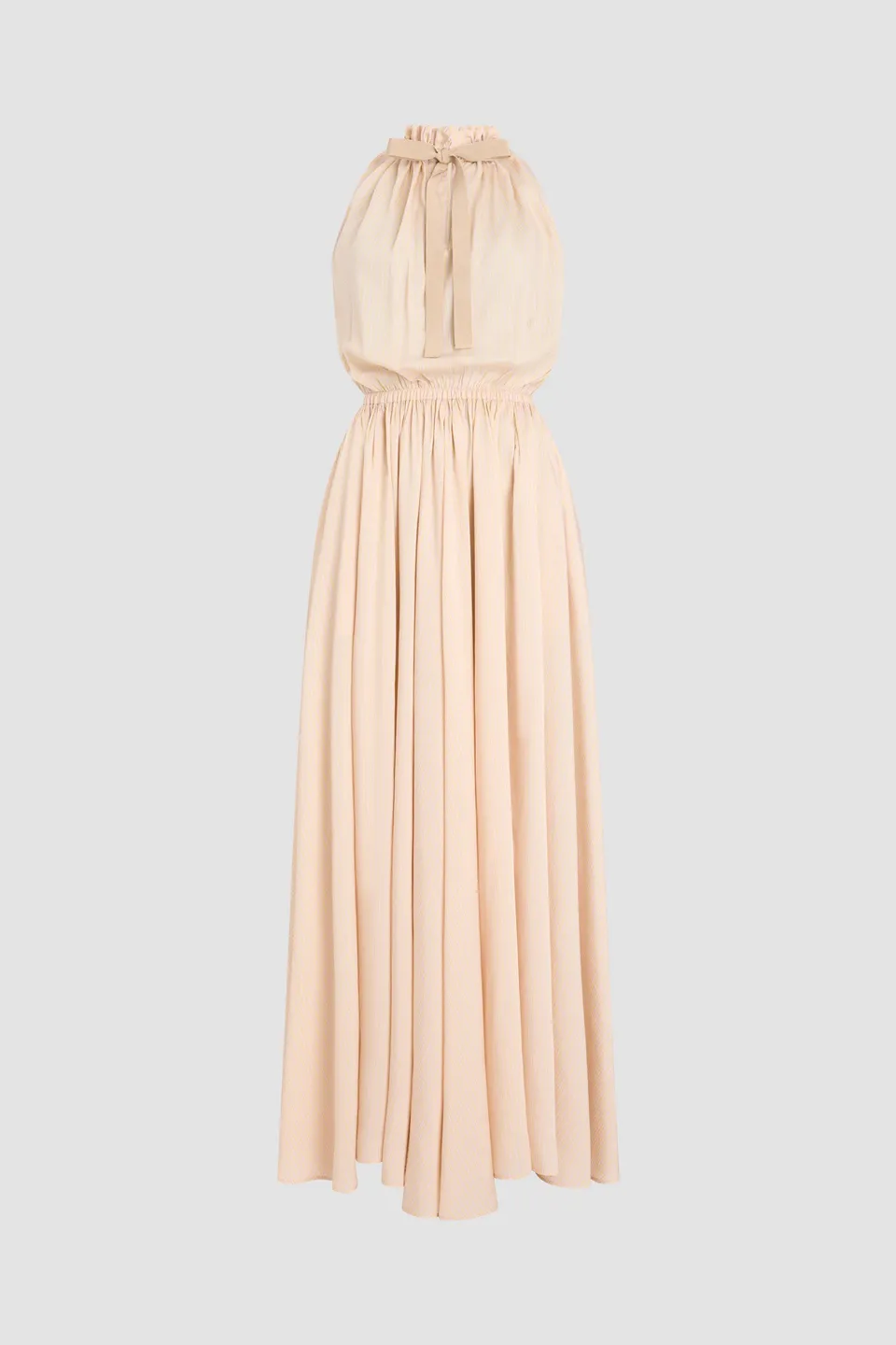 Patou DR24802515971 robe longue voile rayée abricot