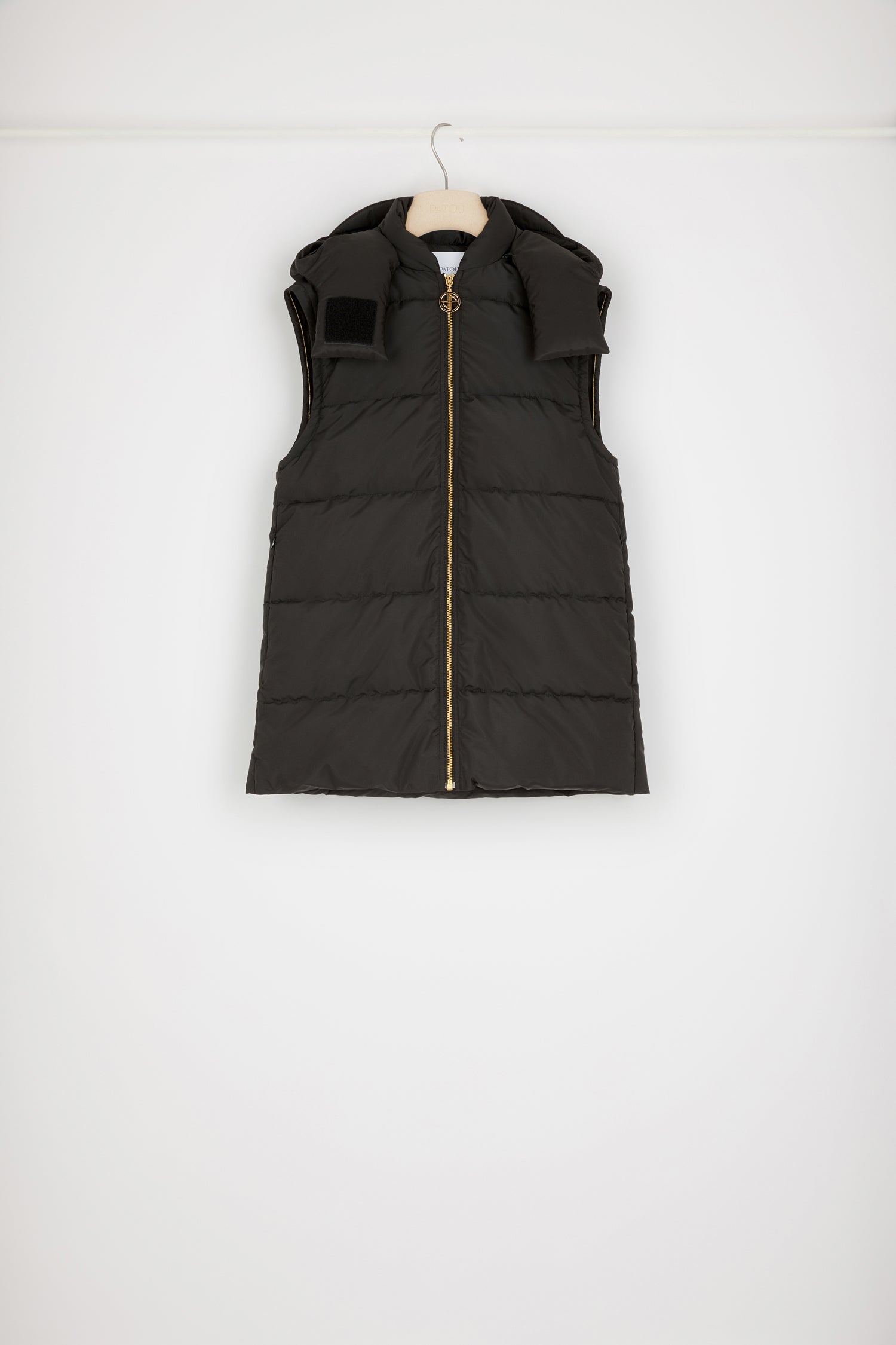 Patou OU015 parka doudoune noire manches amovibles