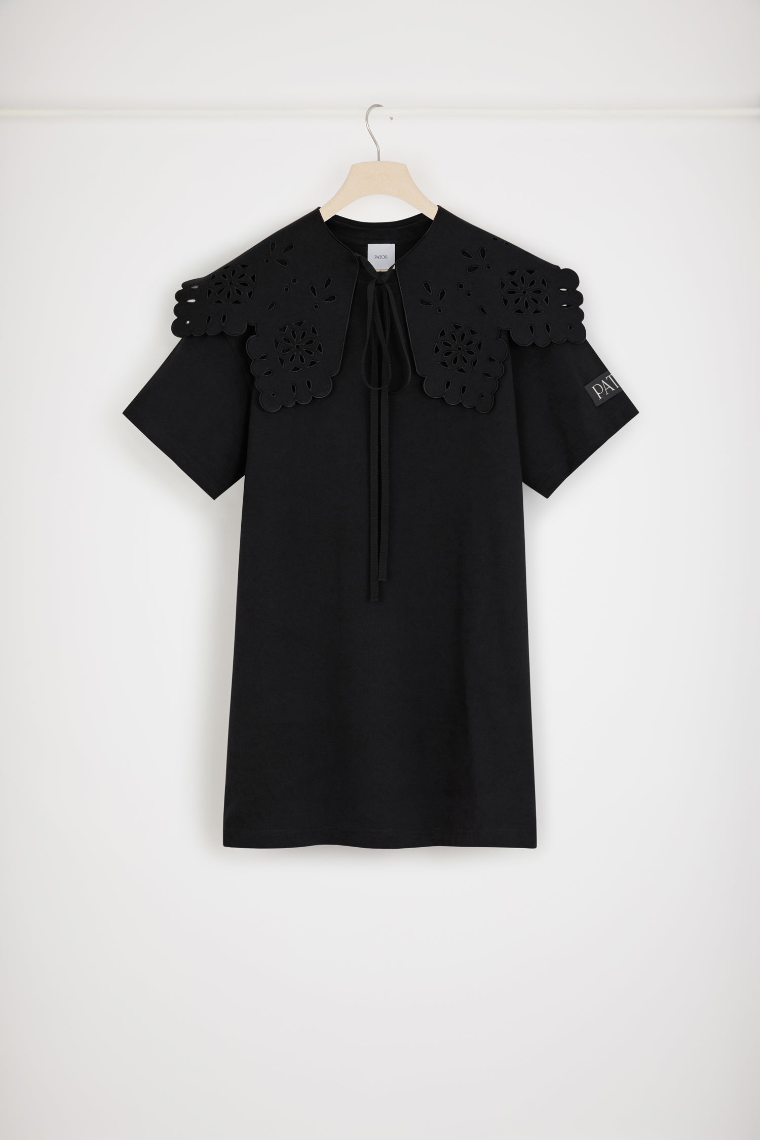 Patou robe t-shirt JE057 coton bio col amovible noire