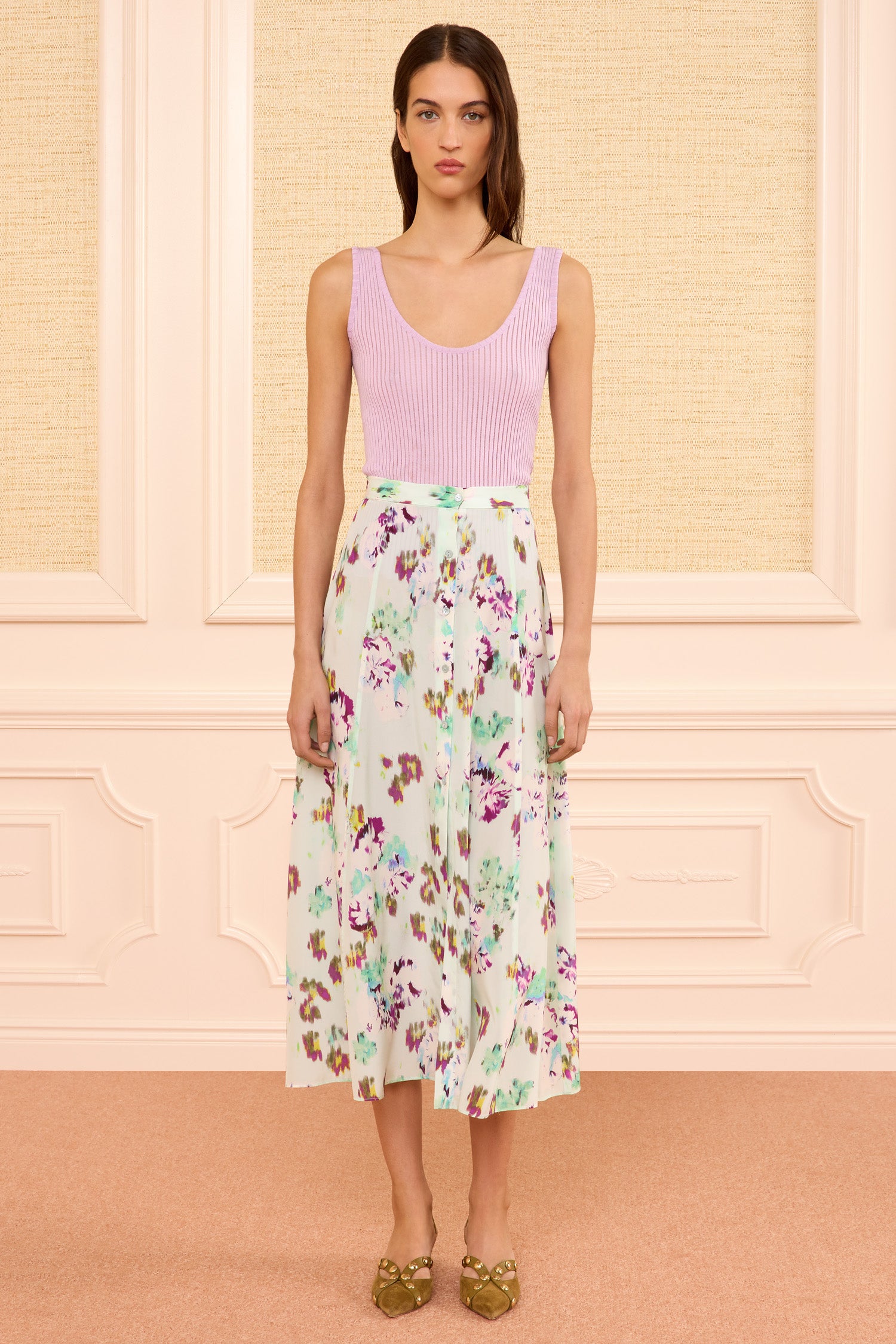 Ulla Johnson Rowan jupe midi soie Oasis