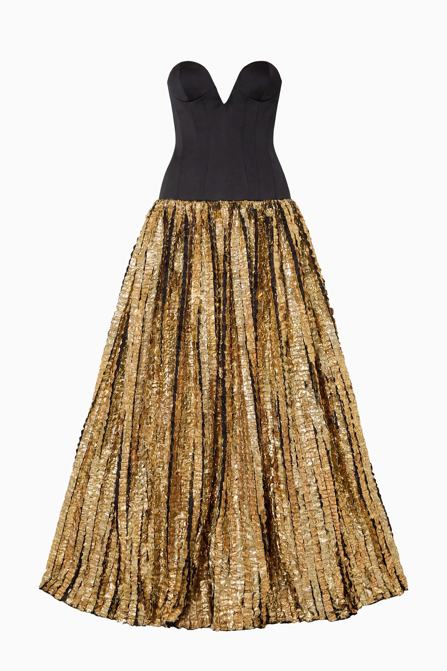 Ulla Johnson Delora Strapless Lurex Gown robe longue dorée