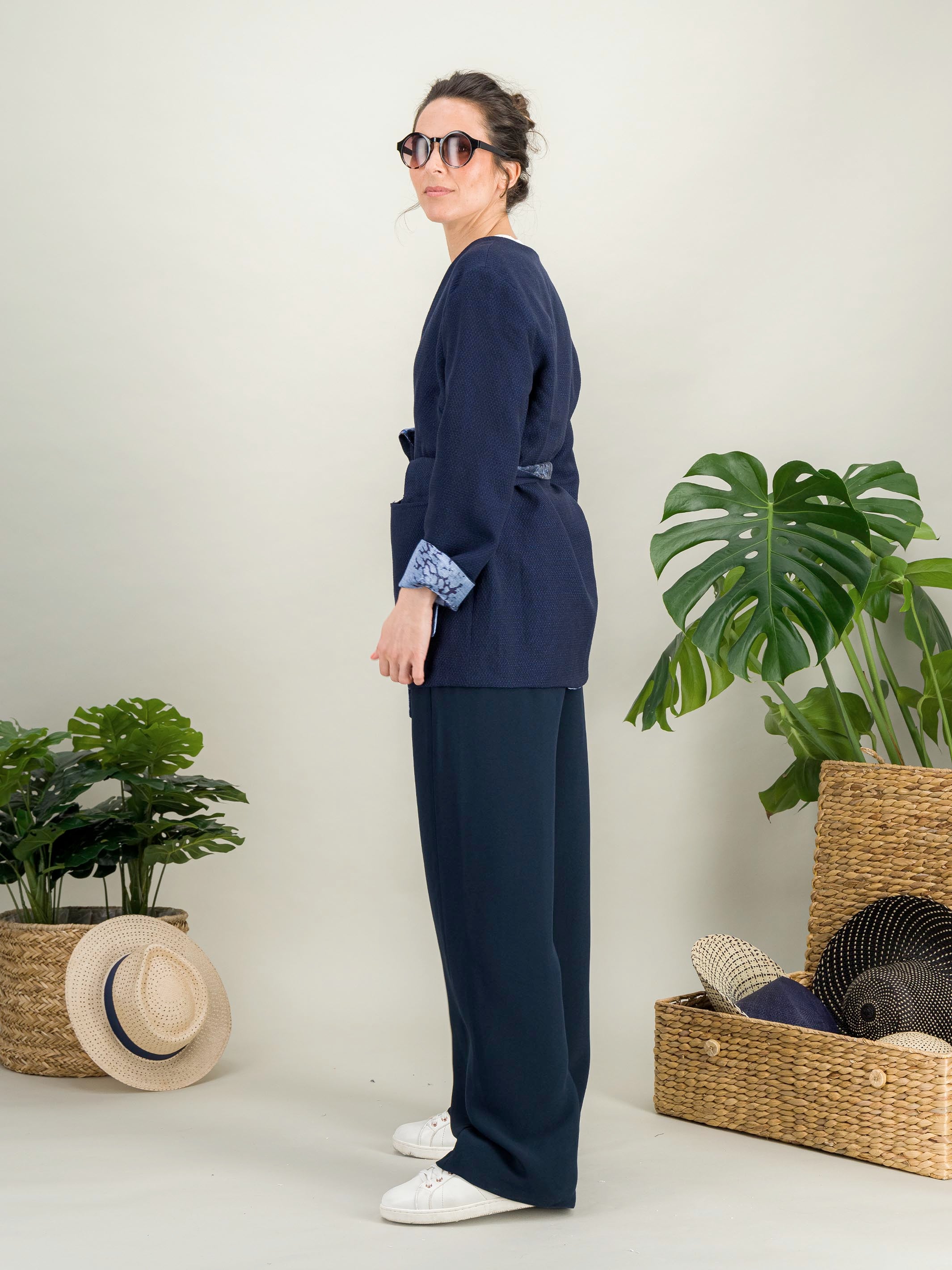 Anahide Saint André Hana veste kimono réversible laine S