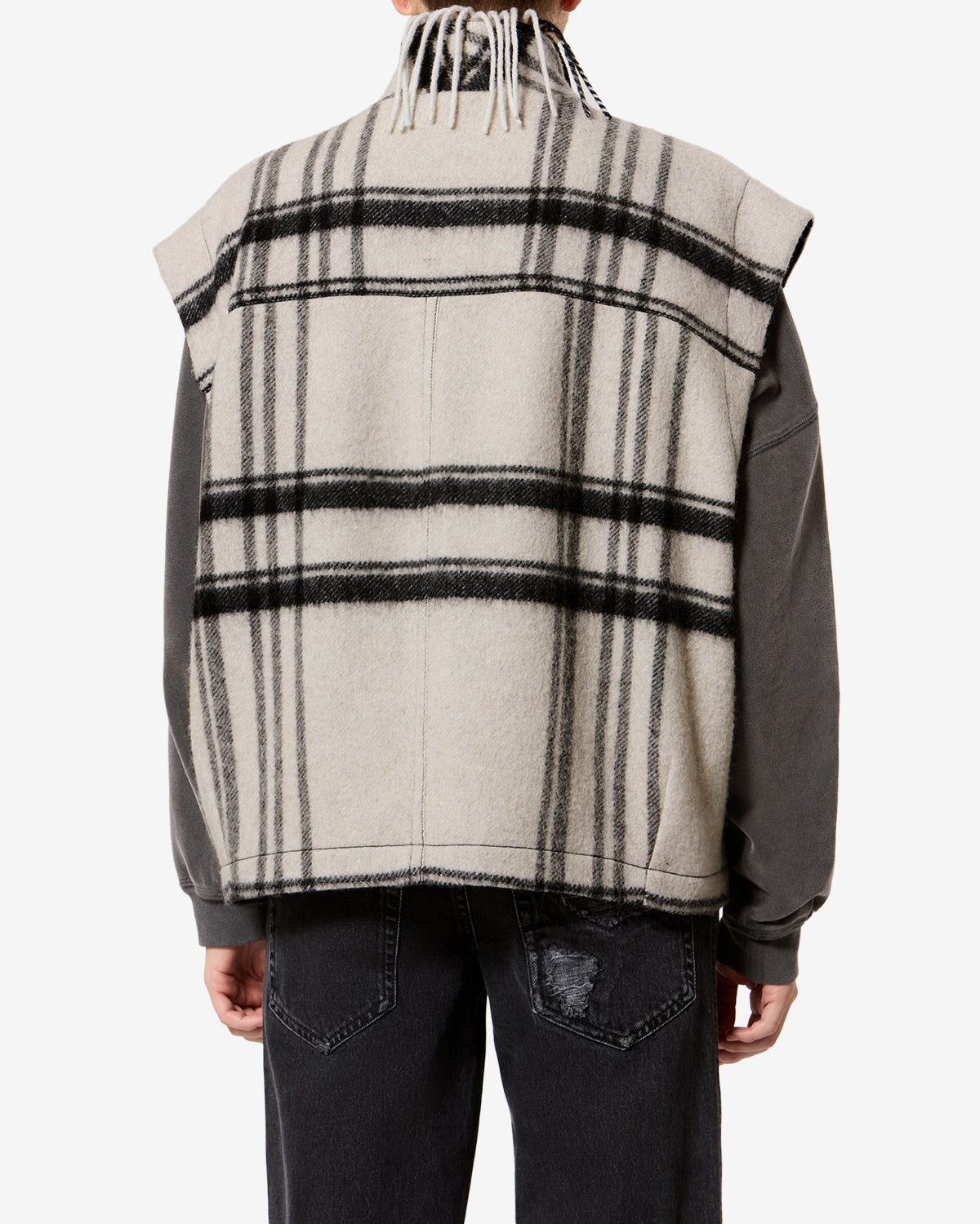 Isabel Marant Ginesa GI0099FA gilet laine écru noir