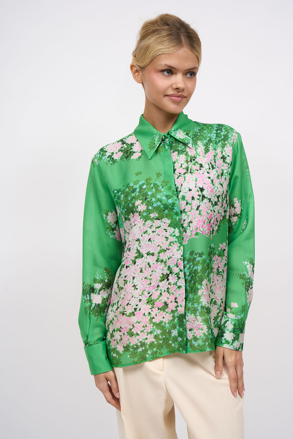 Paul & Joe Gladice chemise gazar soie vert